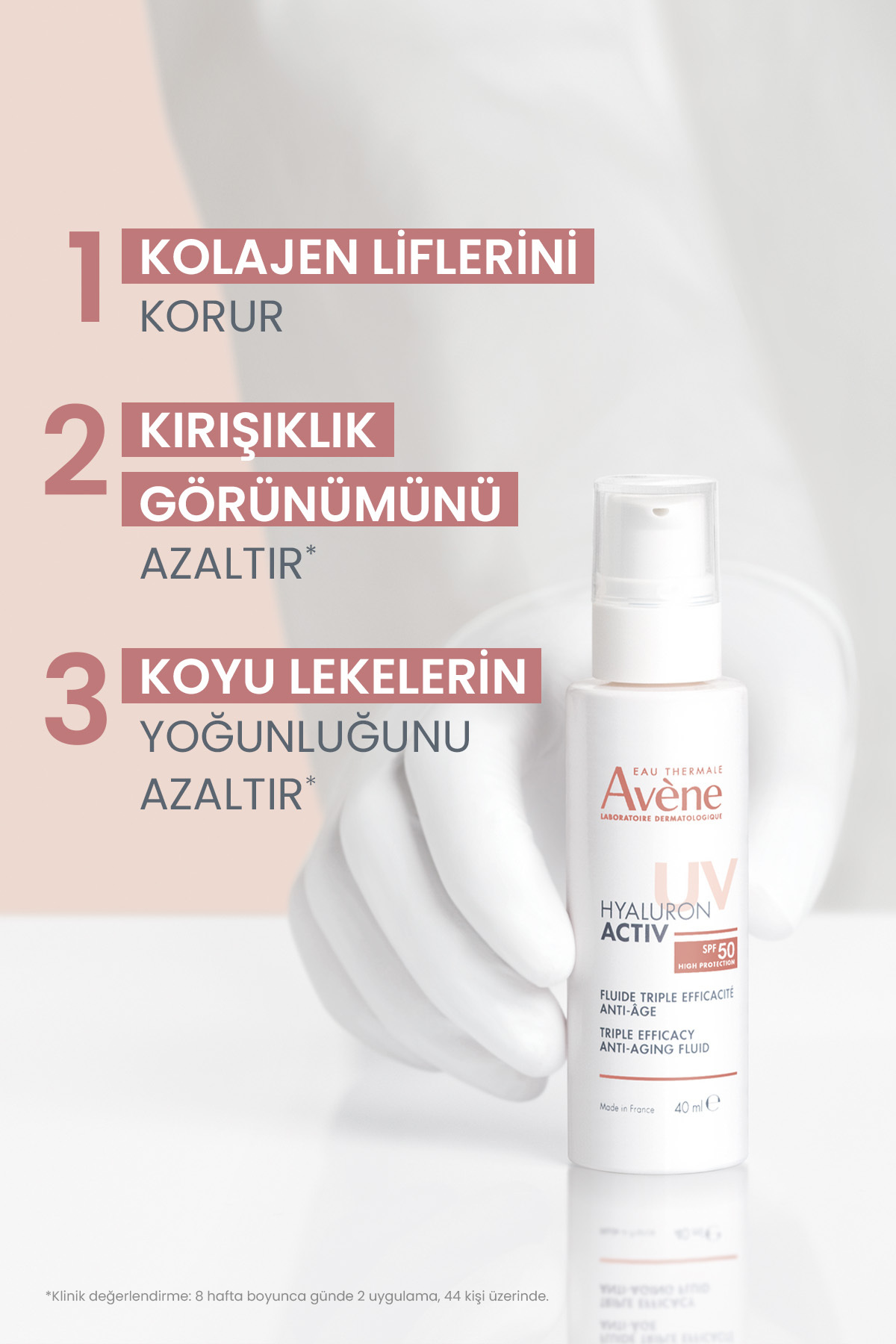 Hyaluron Activ UV SPF50 Yaşlanma Karşıtı Bakım Kremi 40 ml — AVN — تصویر 3 از 8