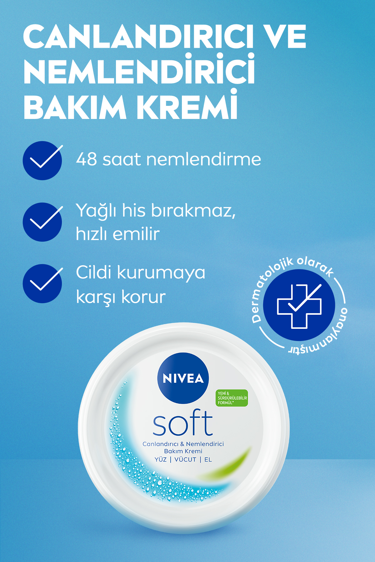 Soft Nemlendirici El Yüz ve Vücut Bakım Kremi 100ml, Jojoba Yağı, E Vitamini, Yumuşak Cilt Hissi — 37979 — تصویر 2 از 12