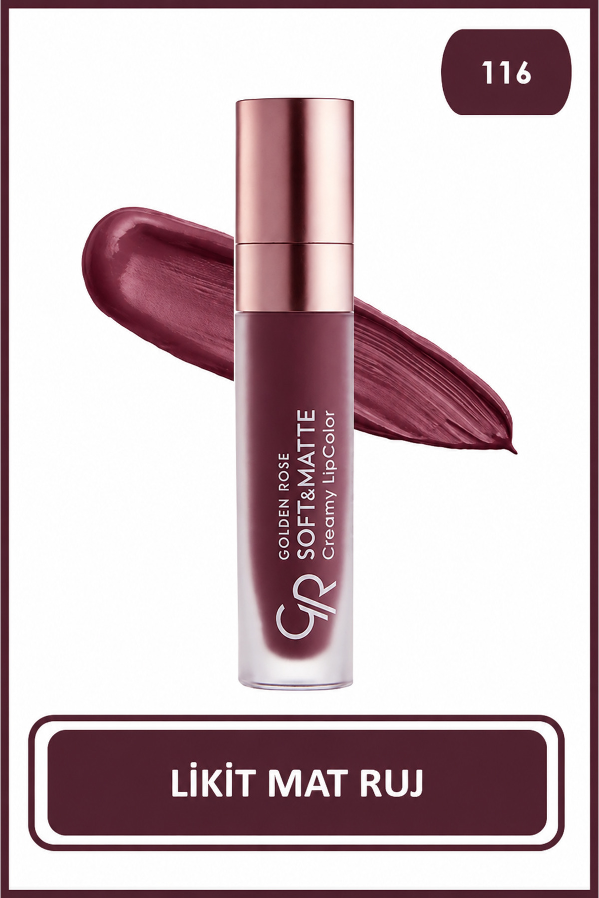 Golden Rose Soft & Matte Creamy Lipcolor No: 116 Mulberry - Likit Mat Ruj