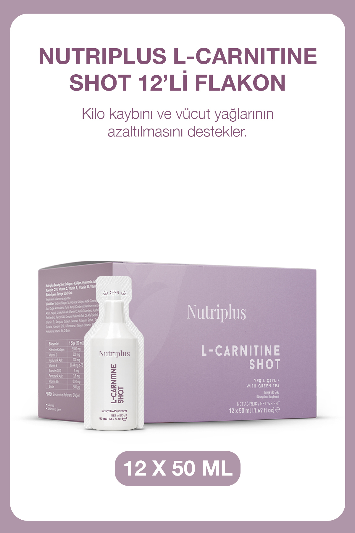Farmasi Nutriplus L-Carnitine Shot 12'li Flakon