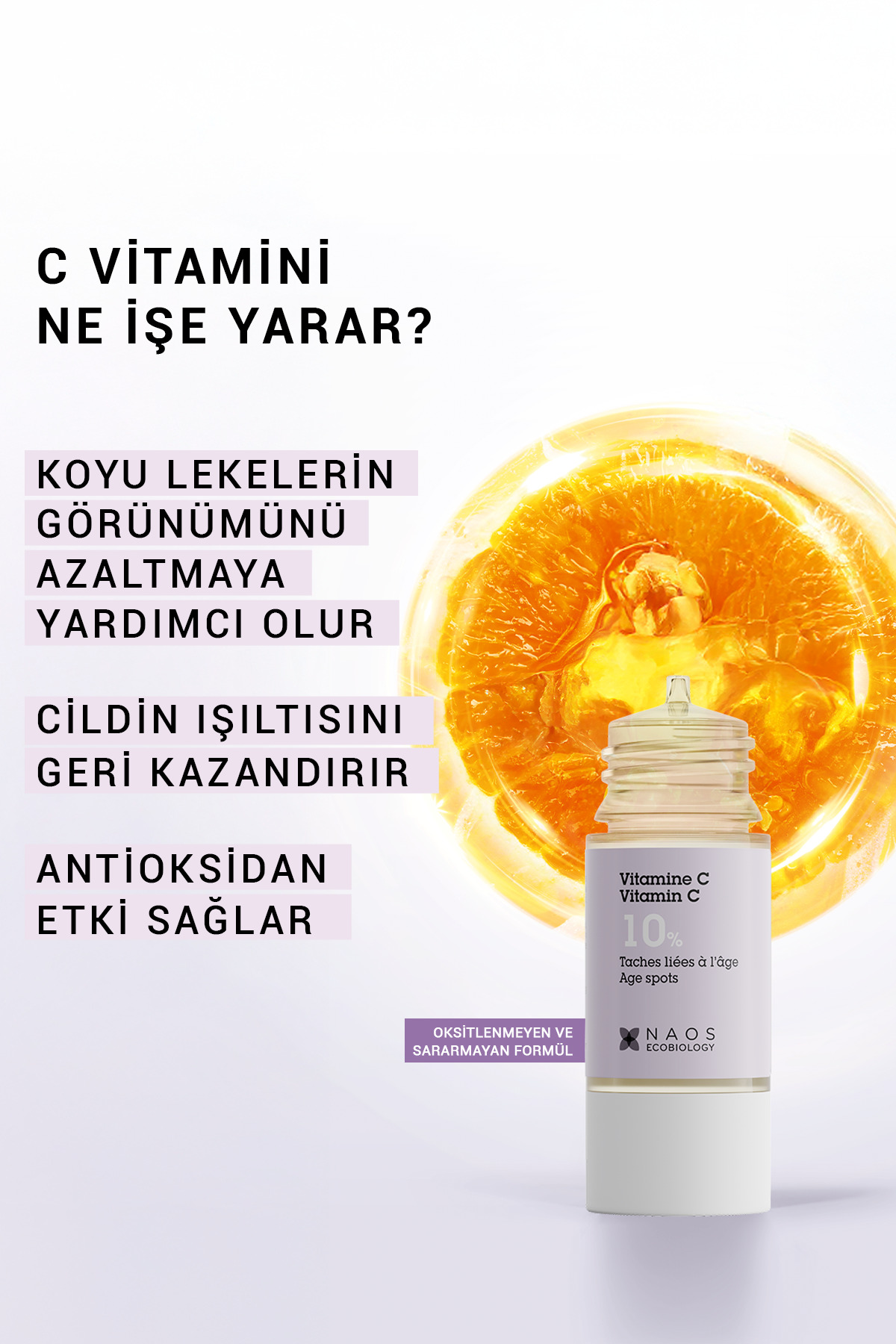 Pure Active Saf Vitamin C %10 Koyu Leke ve Yaşlanma Karşıtı Aydınlatıcı Konsantre Bakım Serumu 15ML — 3461028301000 — تصویر 7 از 9