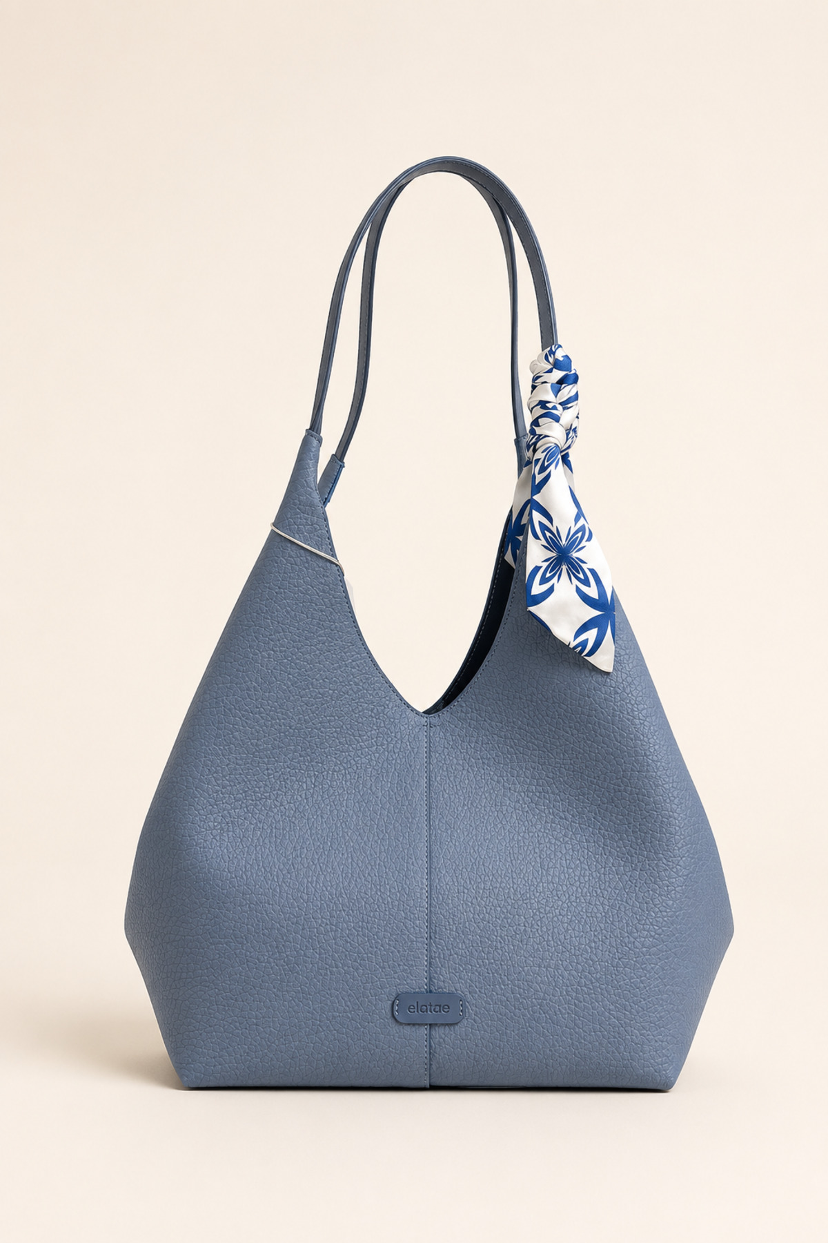 ELATAE Women's Large Size Shoulder Bag with Scarf Detail, Large Volume, 2 Different Usage Tote Bags Elt07