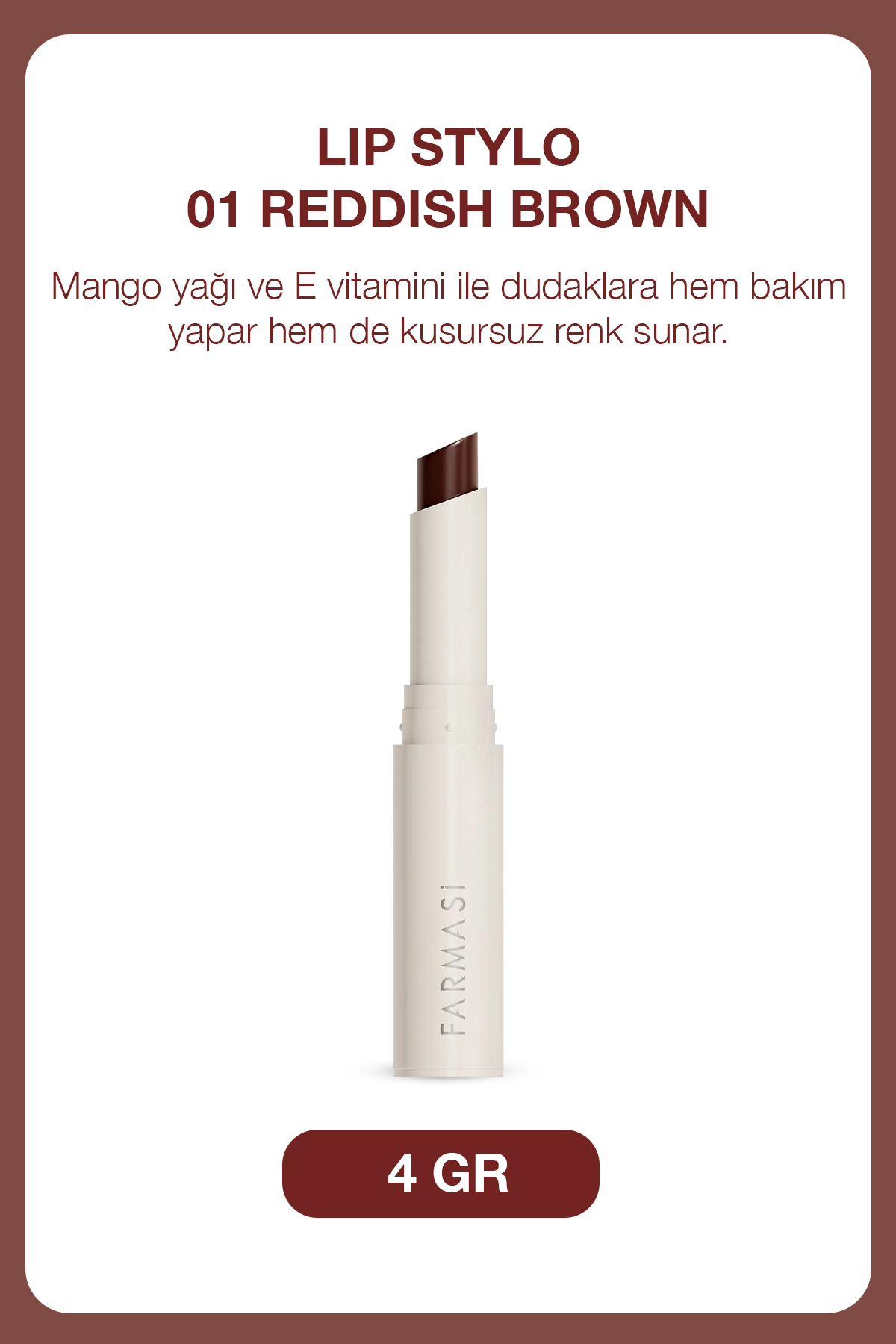 Farmasi Lip Stylo - 01 Reddish Brown