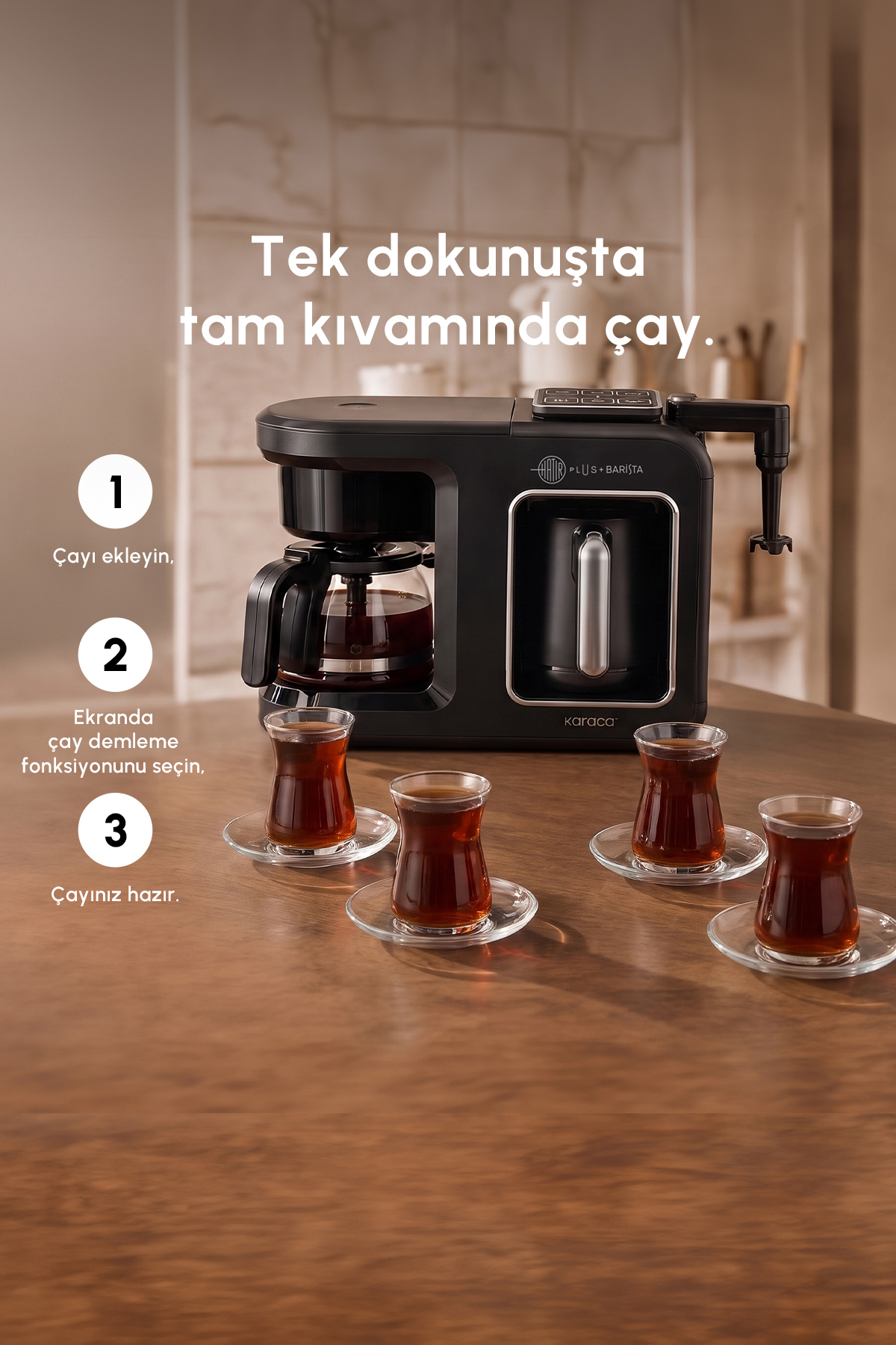 Hatır Plus Barista 6 In 1 Latte Cappucino ve Közde Türk Kahvesi Makinesi Black Silver 7