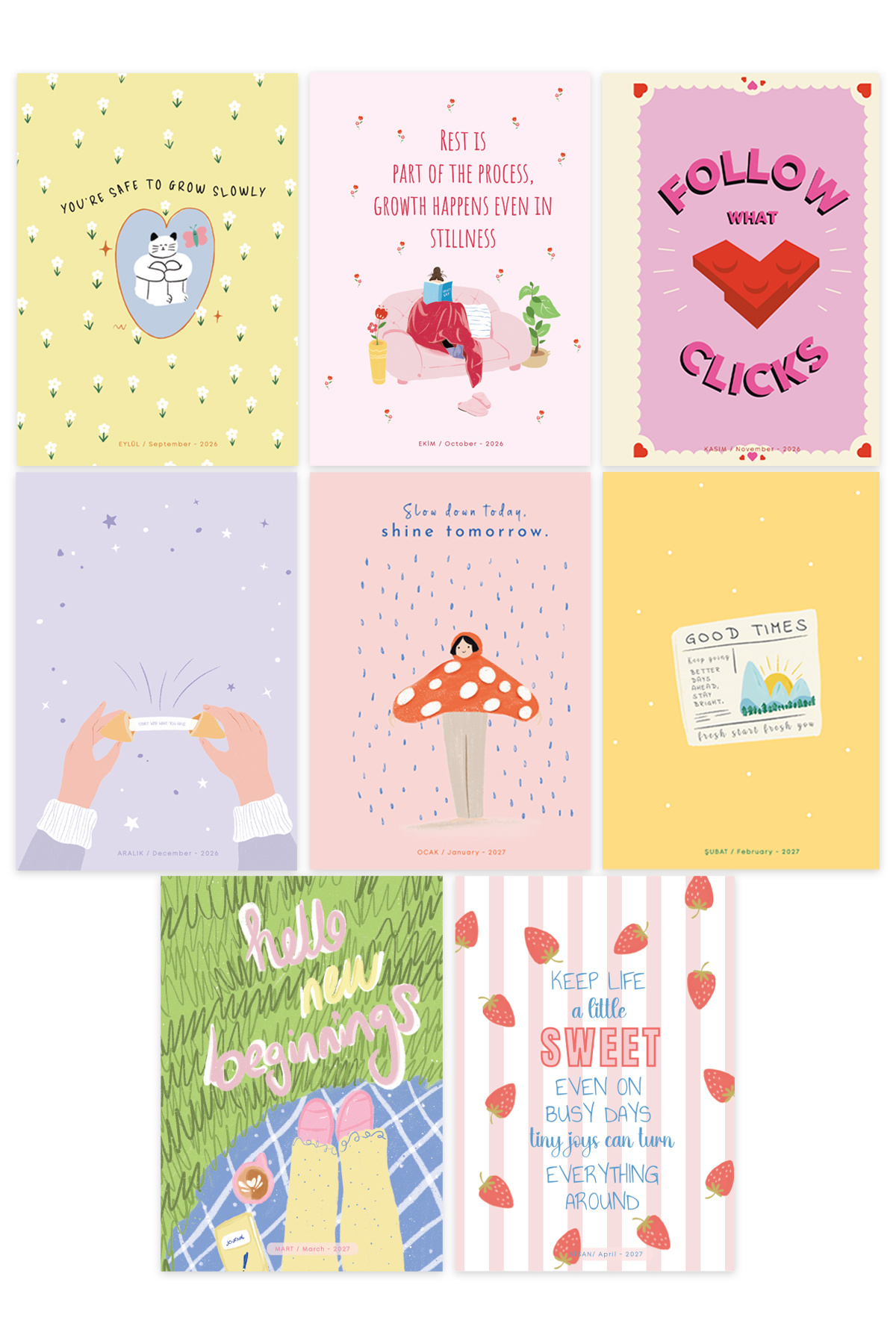 Matt Notebook 2026-2027 A5 Akademik Ajanda Spiralli 15x21 cm - 16 Aylık - Motivasyon Sayfalı Kalp Dizüstü Bilgisayar