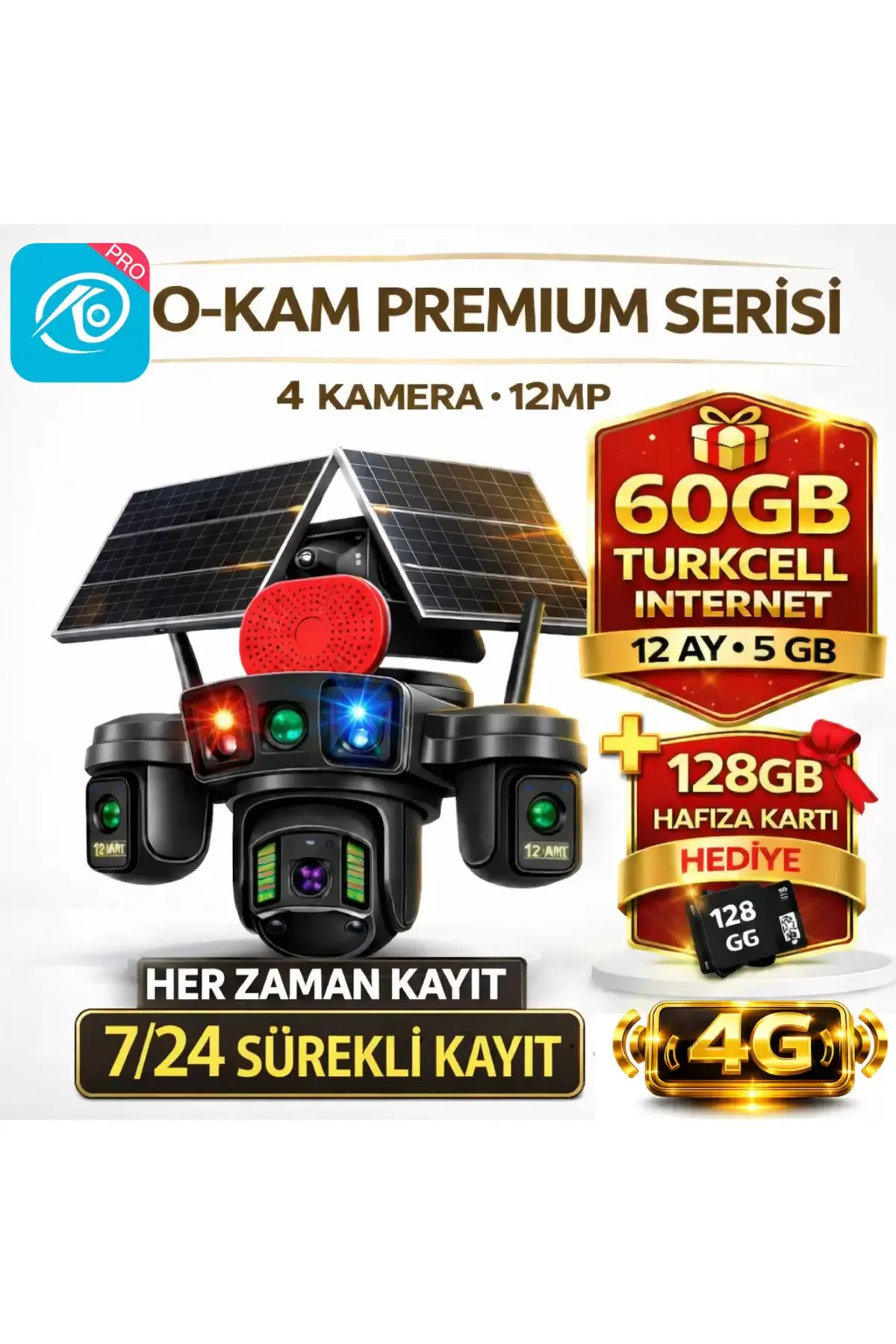 Premium Series 12MP 4 Camera 4G Dual Solar Panel Night Vision