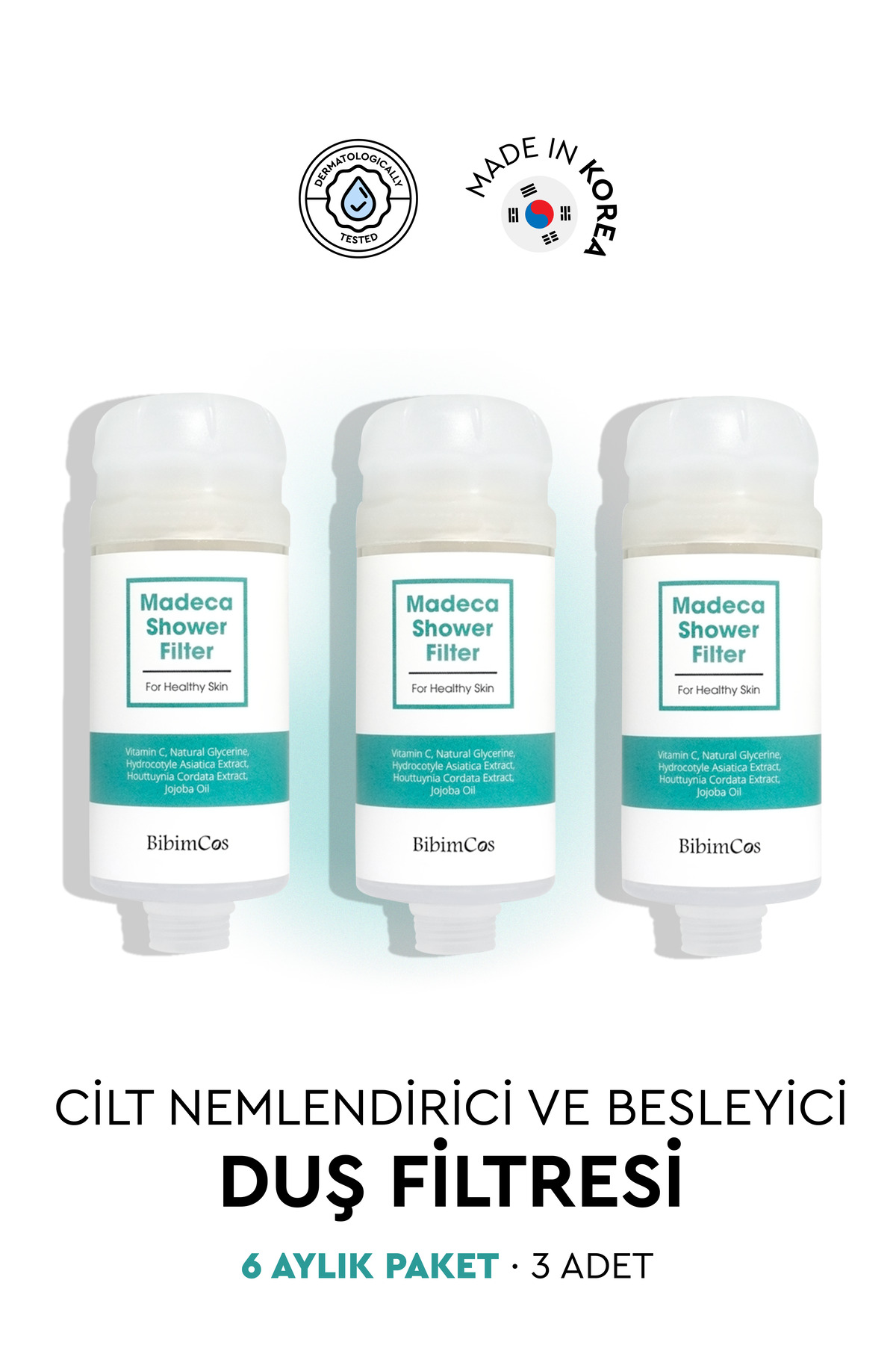 Madeca Shower Filter - Skin Moisturizing and Nourishing Shower Filter 3-Piece (6-Month Package)