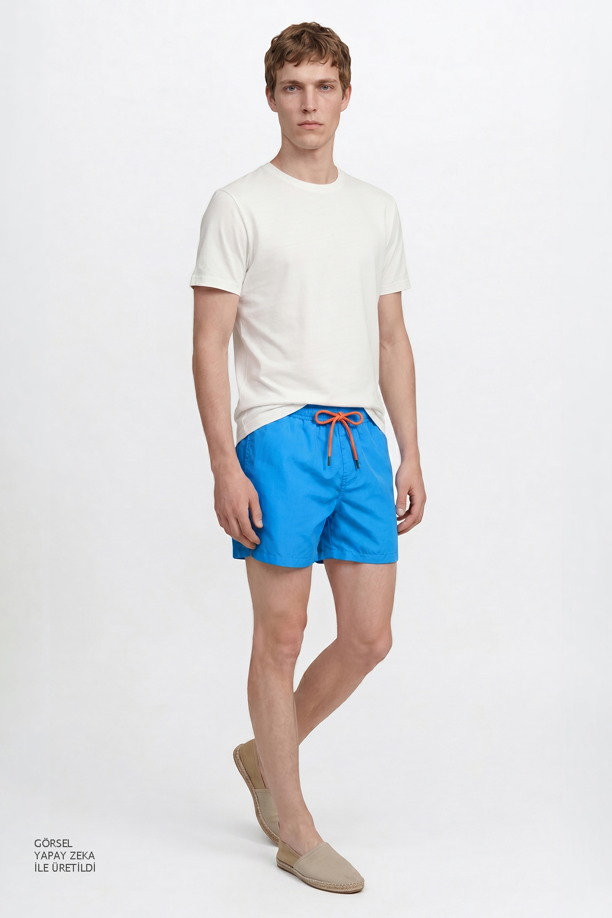 AC&Co / Altınyıldız Classics Men's Blue Quick Dry Side Pockets Patterned Standard Fit Regular Cut Swim Shorts Swimwear