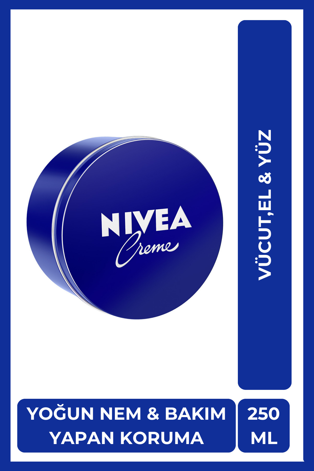 NIVEA Nemlendirici Creme 250ml, Yoğun Nemlendirici, Bakım Yapan Koruma,Eucerit, Yumuşak Cilt, El Yüz Vücut — 8971289519723