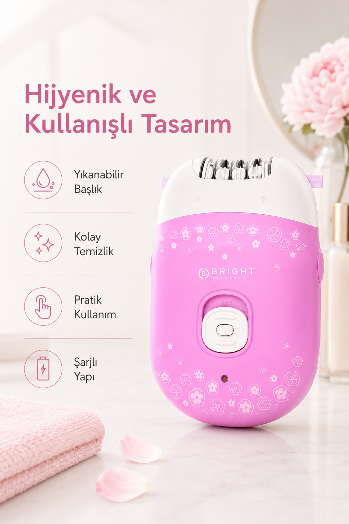 BE-1189 Kablolu / Kablosuz Şarjlı 2 Kademe 18 Çift Cımbız Epilasyon Aleti — تصویر 3 از 5