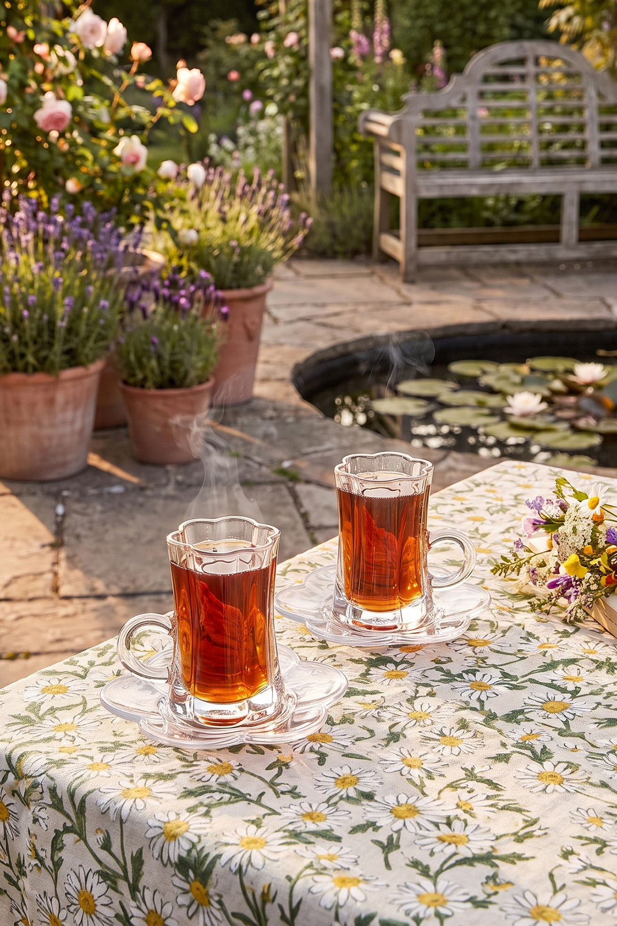 Trendyol Home Set of 2 Flower-Shaped Tea Cups with Handles Tphaw27Brd00001