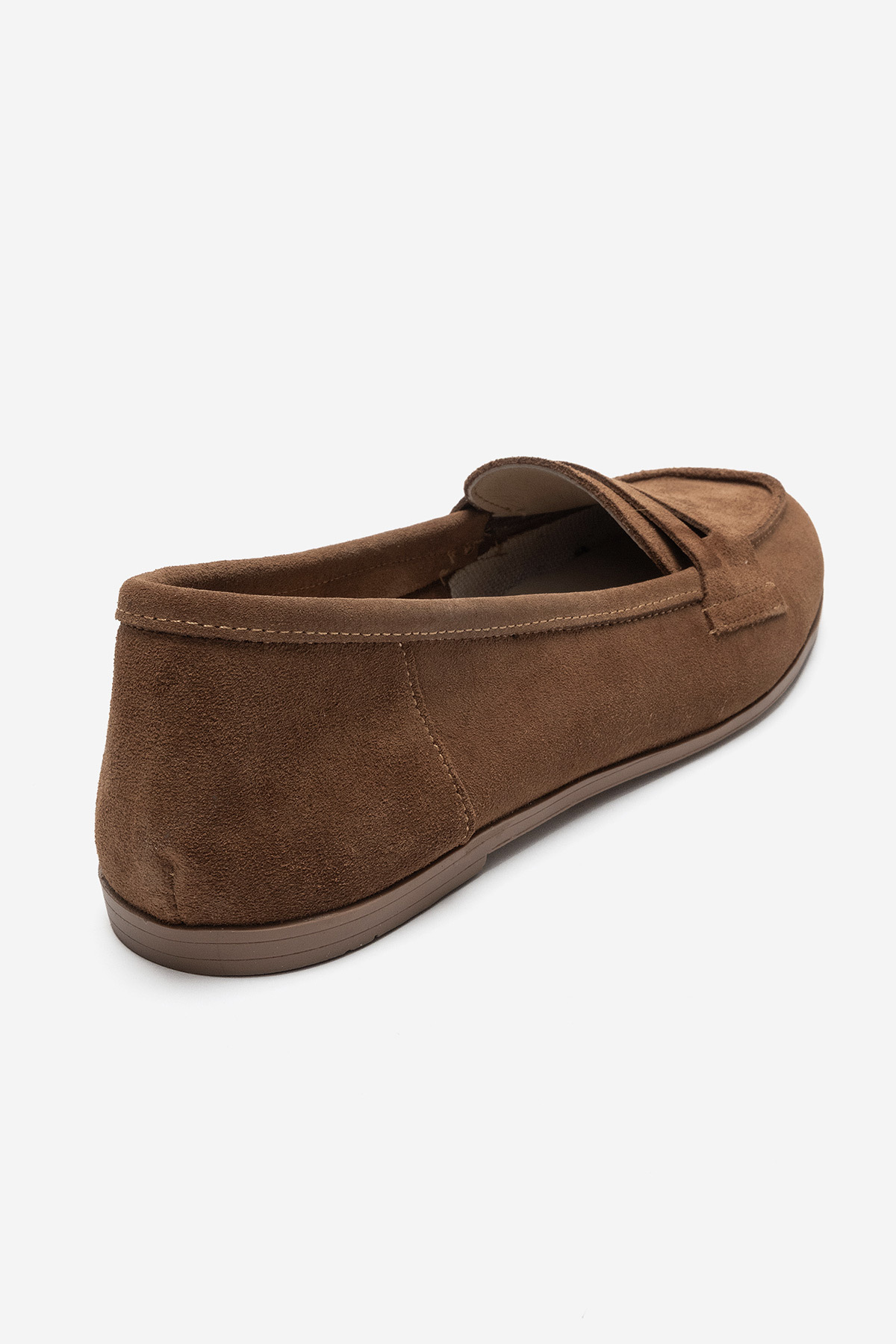 LuviShoes F02 Toprak Süet Hakiki Deri Kadın Loafer Ayakkabı görsel 5