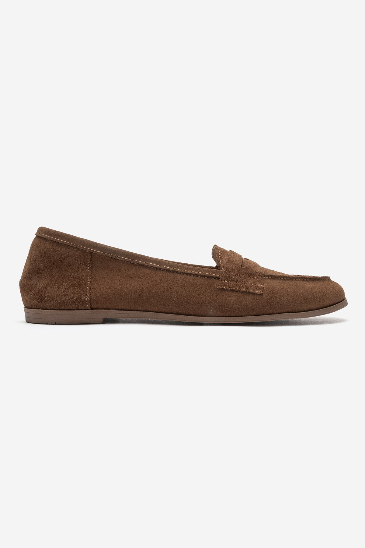 LuviShoes F02 Toprak Süet Hakiki Deri Kadın Loafer Ayakkabı görsel 4