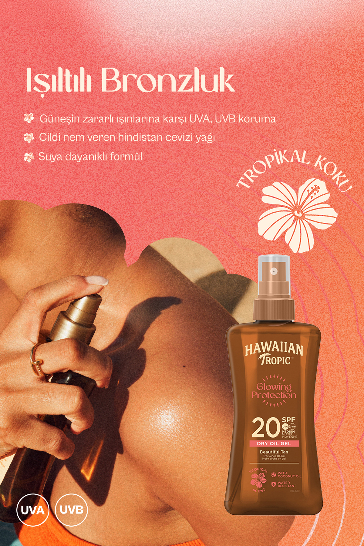 Glowing Protection Parlaklık ve Işıltı Etkili SPF20 Koruyucu & Bronzlaştırıcı Yağ -200ml — 8680690713439 — تصویر 4 از 4