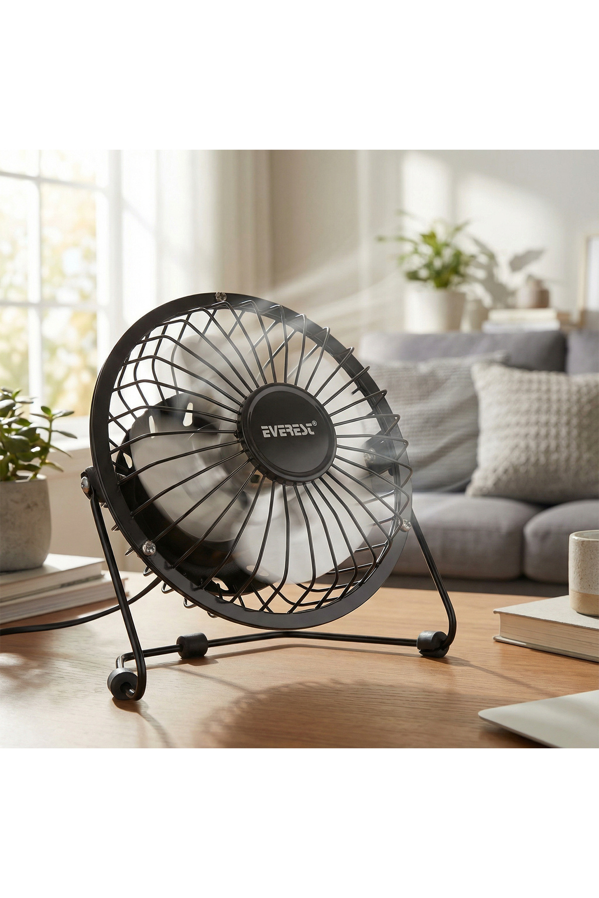 Fan Usb Masaüstü Metal 360° Ayarlanabilir Ultra Sessiz Siyah Fan Efn-482 8