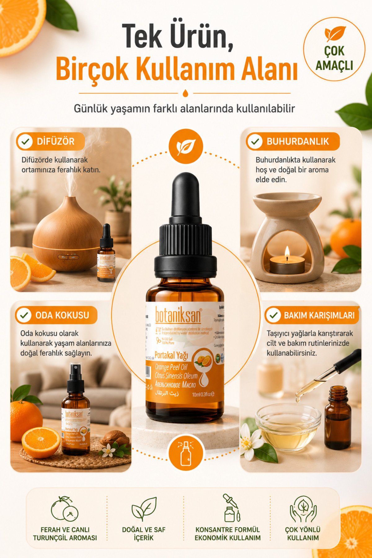 Portakal Yağı 10ml Distilasyon Saf Doğal Katkısız — PORTAKAL YAĞI 10ML — تصویر 4 از 8