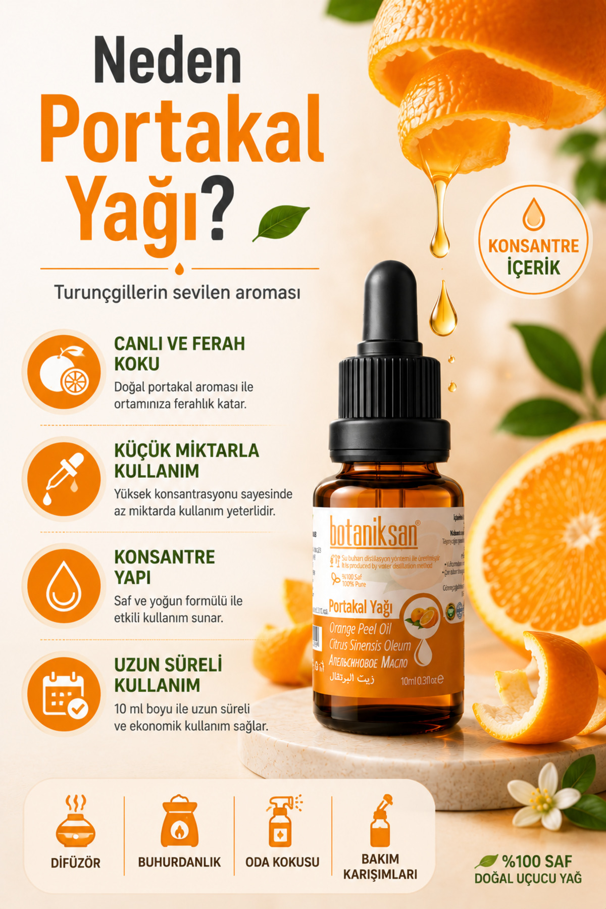 Portakal Yağı 10ml Distilasyon Saf Doğal Katkısız — PORTAKAL YAĞI 10ML — تصویر 6 از 8