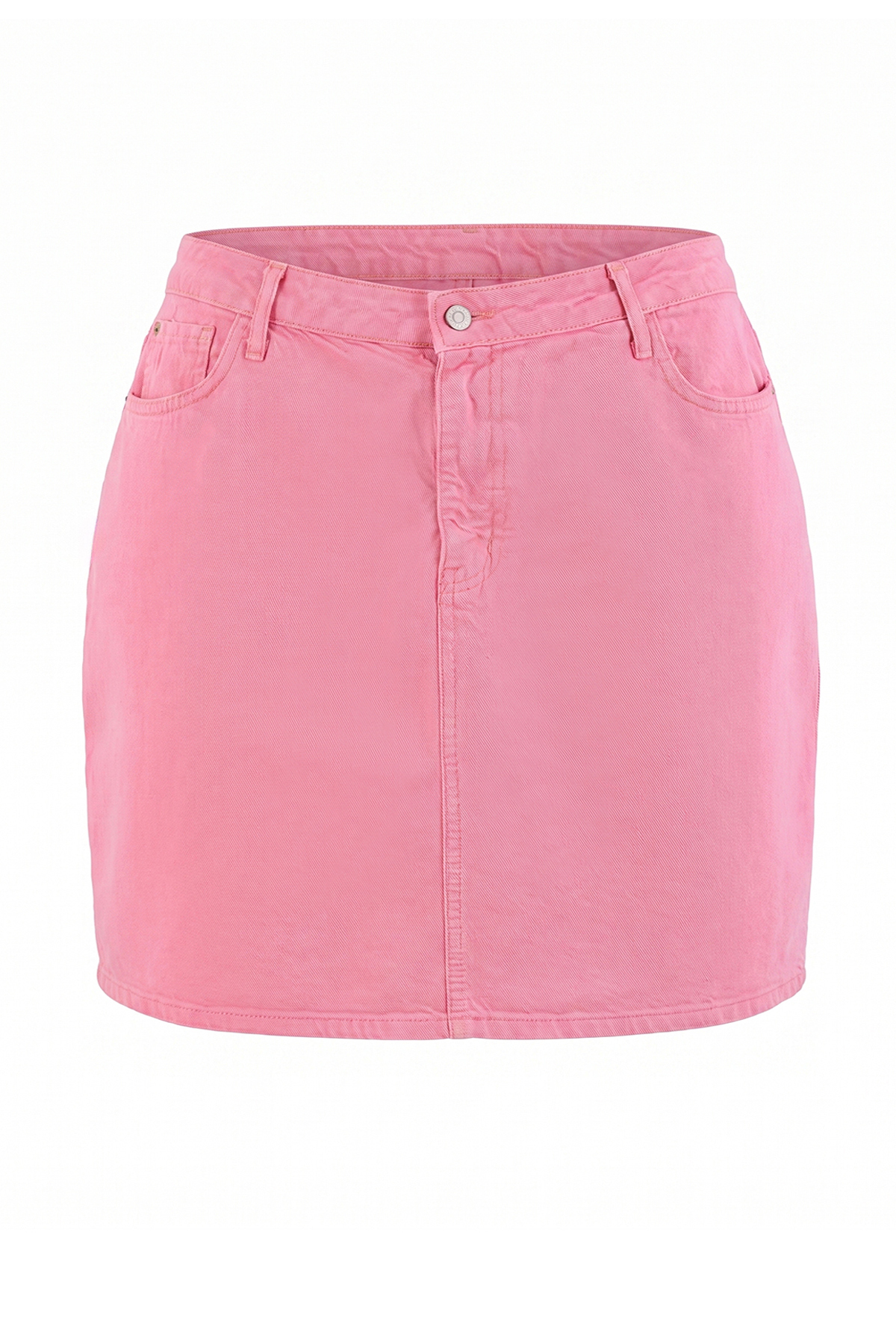 Trendyolmilla Curve Pembe Denim Büyük Beden Etek