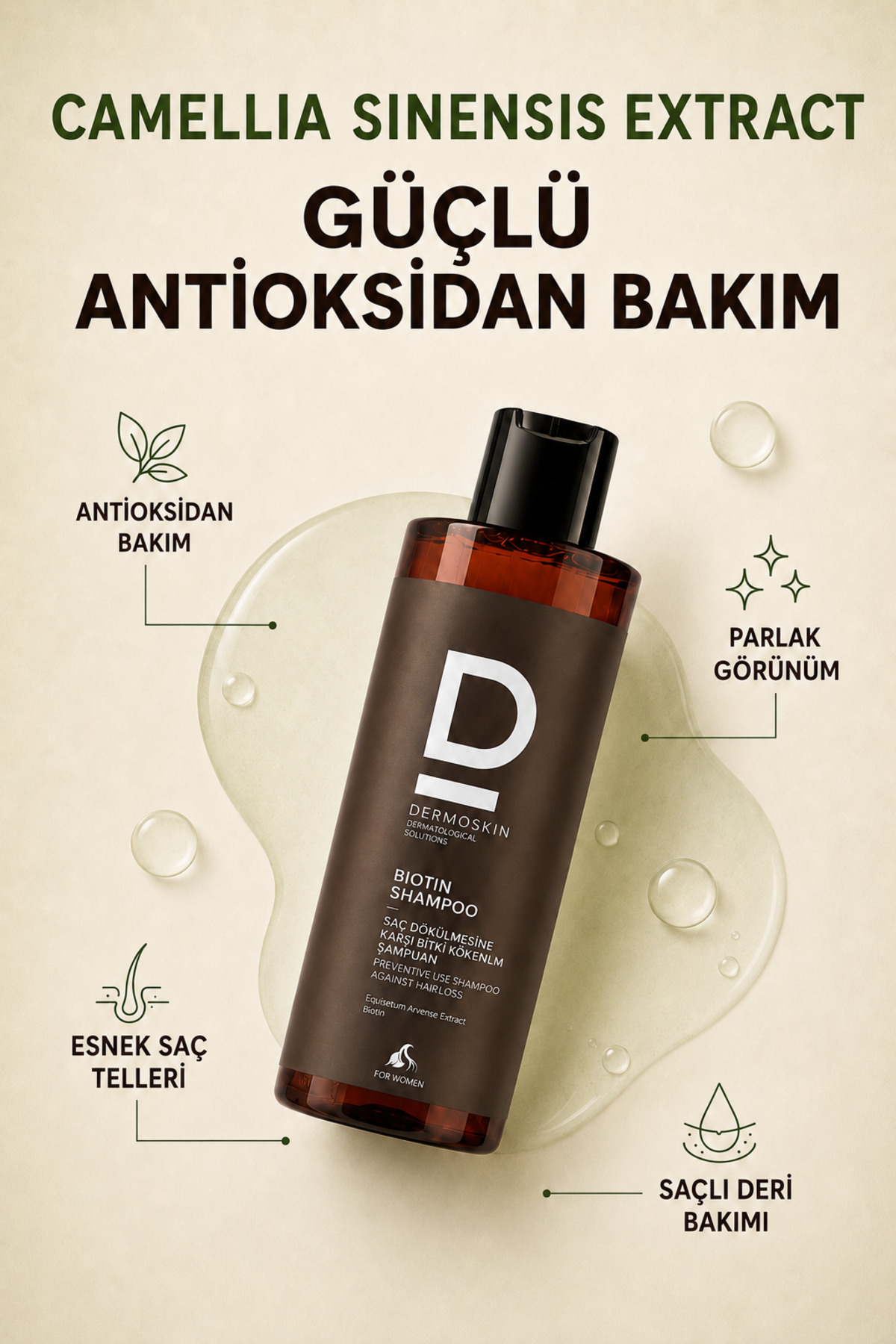 Biotin Şampuan (Kadın) | Saç Dökülmesi Karşıtı Şampuan | Kadın Saç Bakımı | 200 ml — 40093019 — تصویر 5 از 10