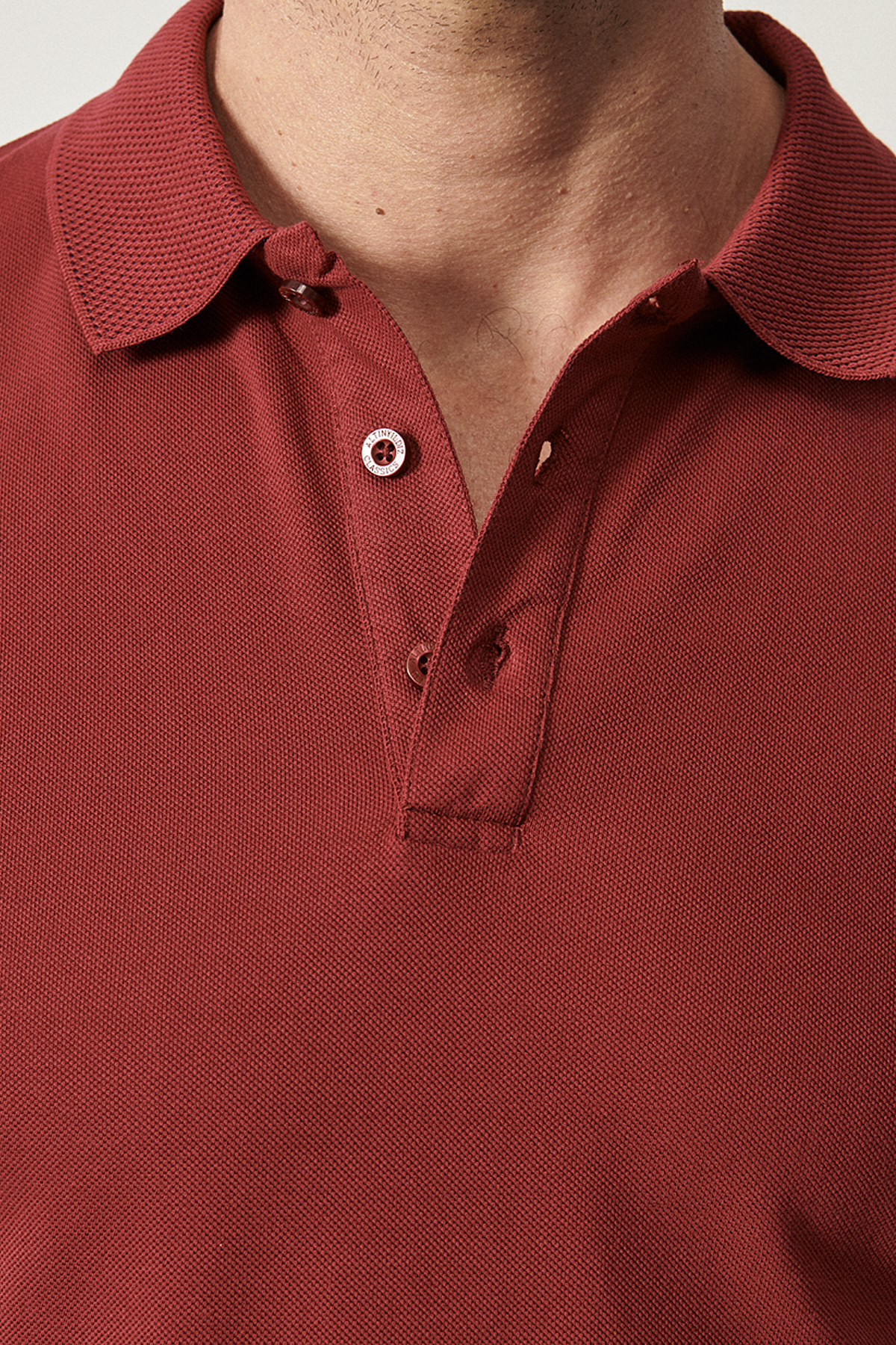 ALTINYILDIZ CLASSICS Erkek Bordo %100 Pamuk Kıvrılmaz Pike Polo Yaka Slim Fit Dar Kesim Tişört görsel 6