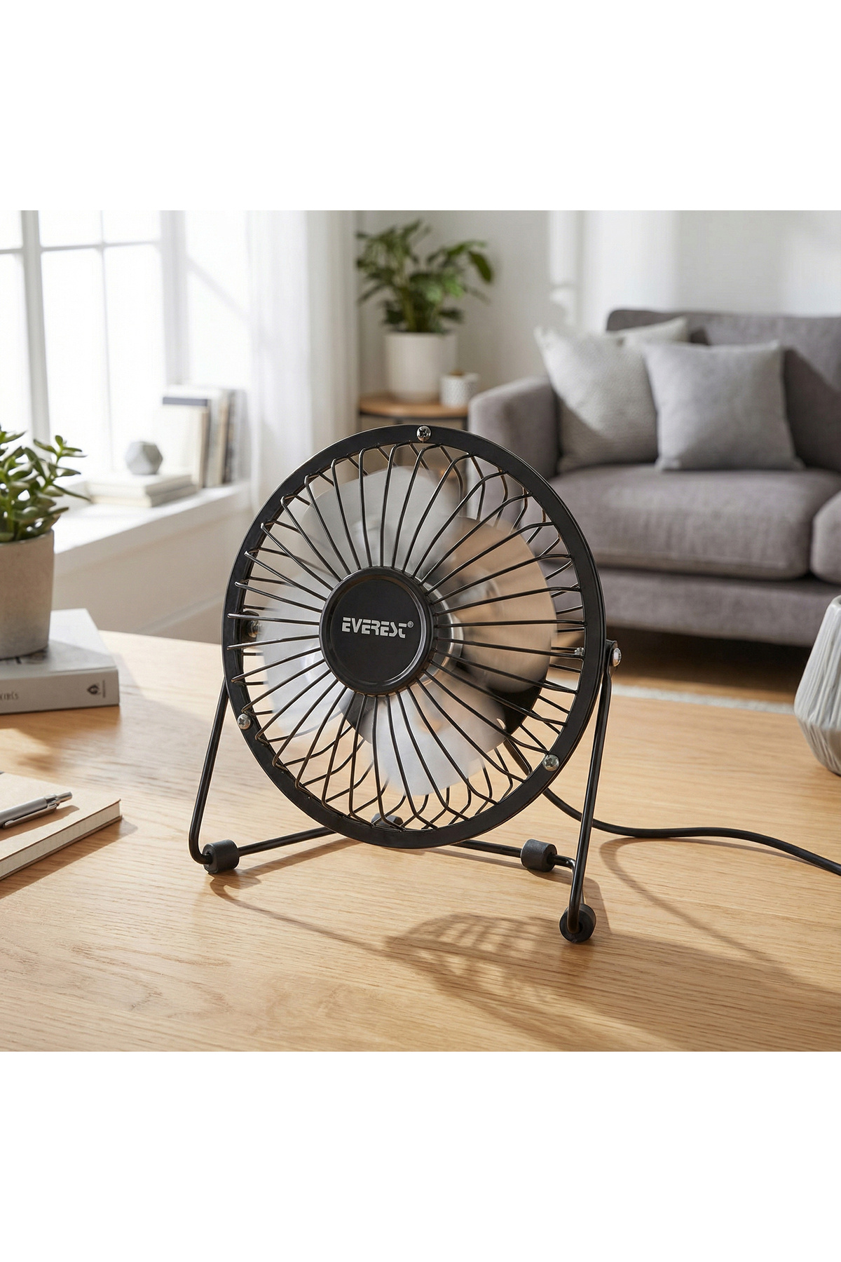 Fan Usb Masaüstü Metal 360° Ayarlanabilir Ultra Sessiz Siyah Fan Efn-482 9