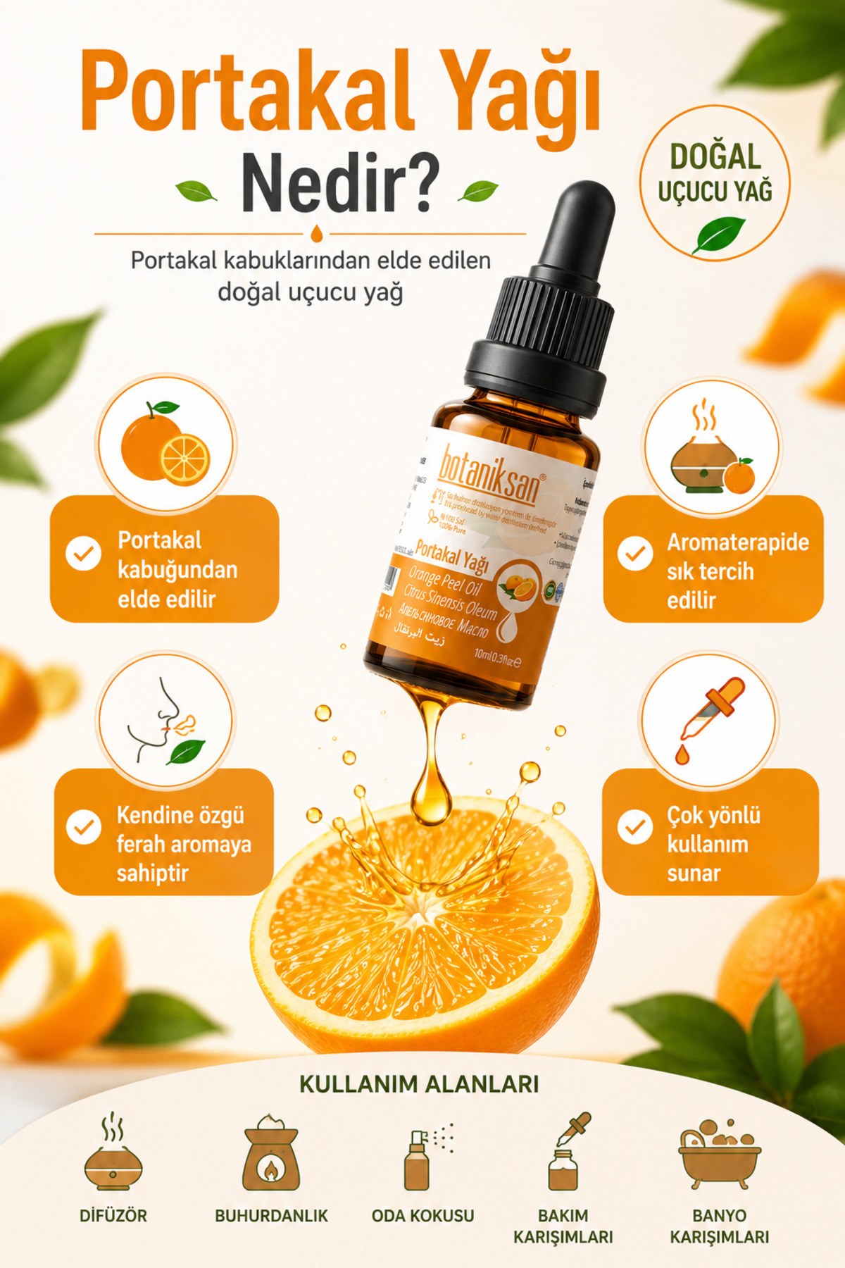 Portakal Yağı 10ml Distilasyon Saf Doğal Katkısız — PORTAKAL YAĞI 10ML — تصویر 2 از 8