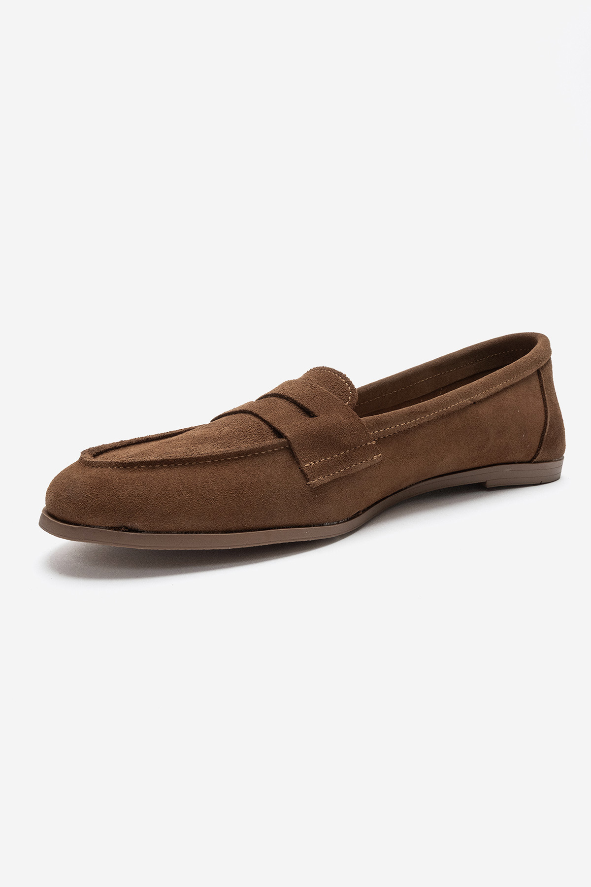 LuviShoes F02 Toprak Süet Hakiki Deri Kadın Loafer Ayakkabı görsel 6