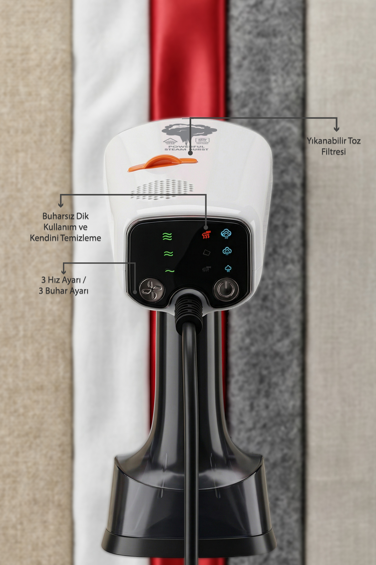KSI-6490 BLDC Motor Vakumlu 2100W Buharlı Dikey Ütü | 5000Pa Emiş & 3 Mod & 440 ml XL Su Tankı 4