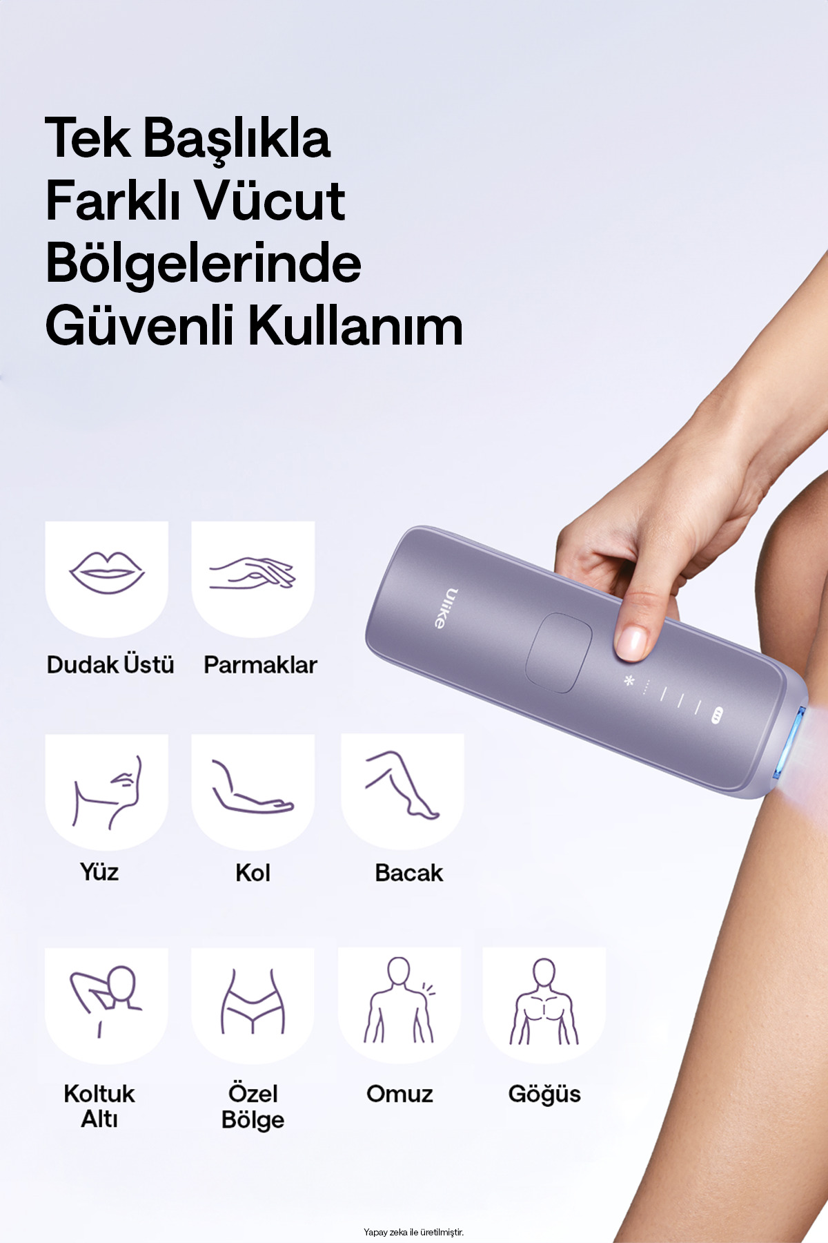 Air 3 Acıyı Önleyen Sapphire Buz Soğutma IPL Lazer Epilasyon Aleti Mor, 700.000 Atım, Deri Kutulu — بنفش UI06 — تصویر 7 از 12