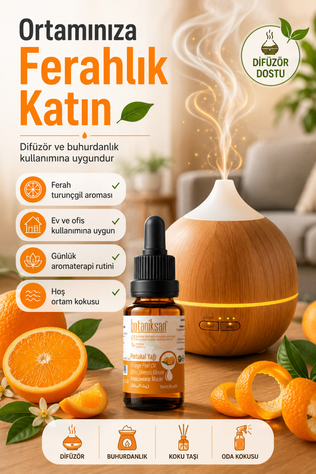 Portakal Yağı 10ml Distilasyon Saf Doğal Katkısız — PORTAKAL YAĞI 10ML — تصویر 3 از 8
