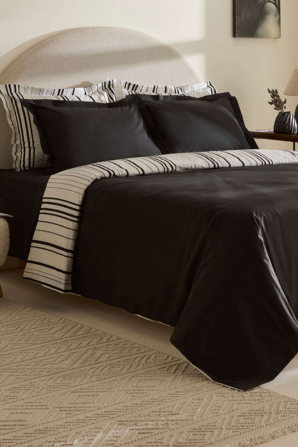 Cool Stripe Çift Kişilik Nevresim Takımı Siyah 3