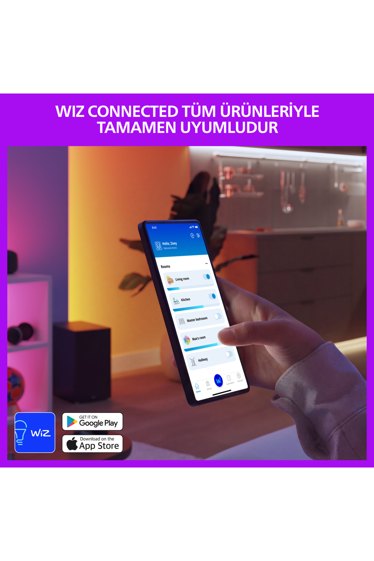 لامپ LED هوشمند A60 E27 معادل 100W RGB - سازگار با Google Home، Alexa، HomeKit و Matter