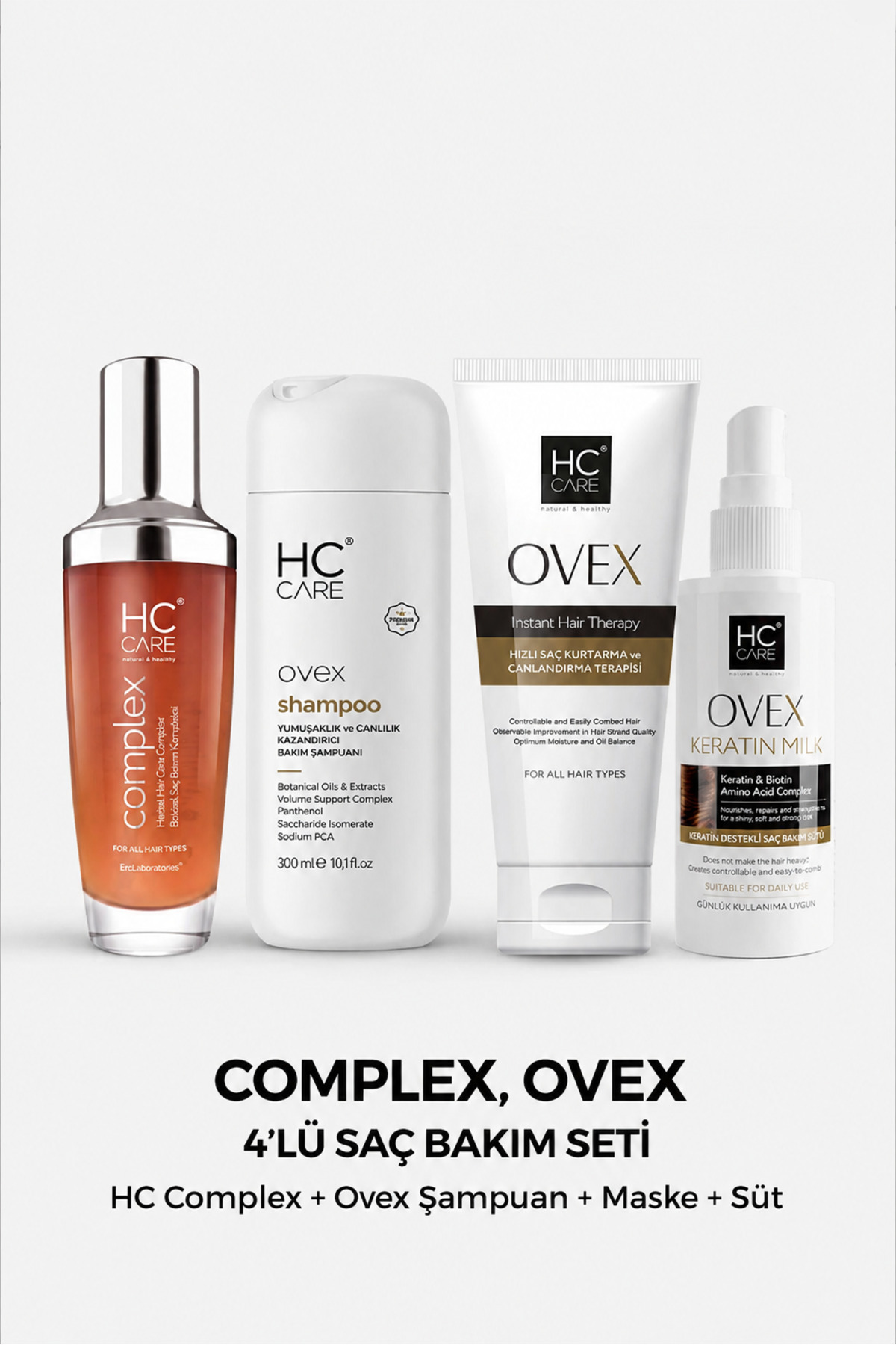 HC Care HC Complex, Ovex Şampuan, Maske, Keratin Sütü 4'lü Saç Bakım Seti — TYC7HVW11N172476841320025