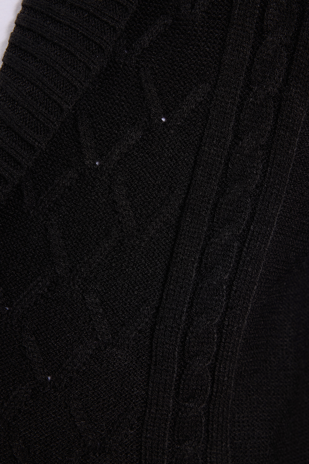 Erkek Slim Fit Dar Kesim Desenli Yumuşak Dokulu Düğmeli Siyah Hırka — مشکی HR240005-84 — تصویر 8 از 9