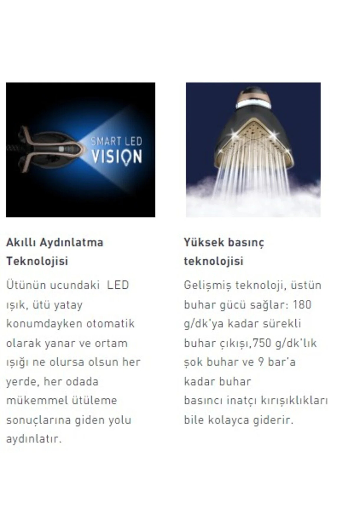 Buhar Kazanlı Ütü- 9 Bar Pro Express Vision, Akıllı Buhar, Akıllı Aydınlatma Teknolojisi GV9820. 6