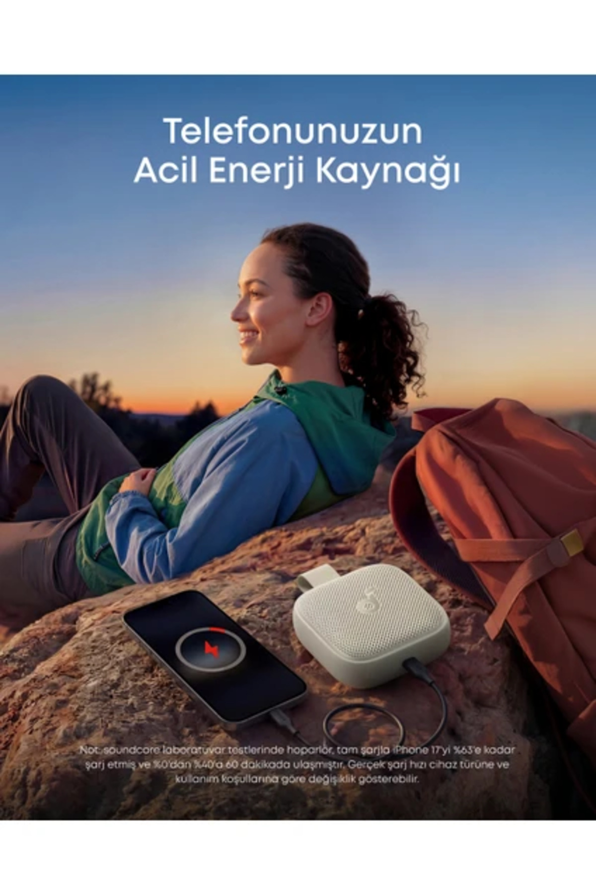 AnkerSoundcore Boom Go 3i, Bassup2.0 Teknolojisi, 40 Saat Çalma Süresi, IP68, Powerbank Özelliği, Beyaz – D5103 5