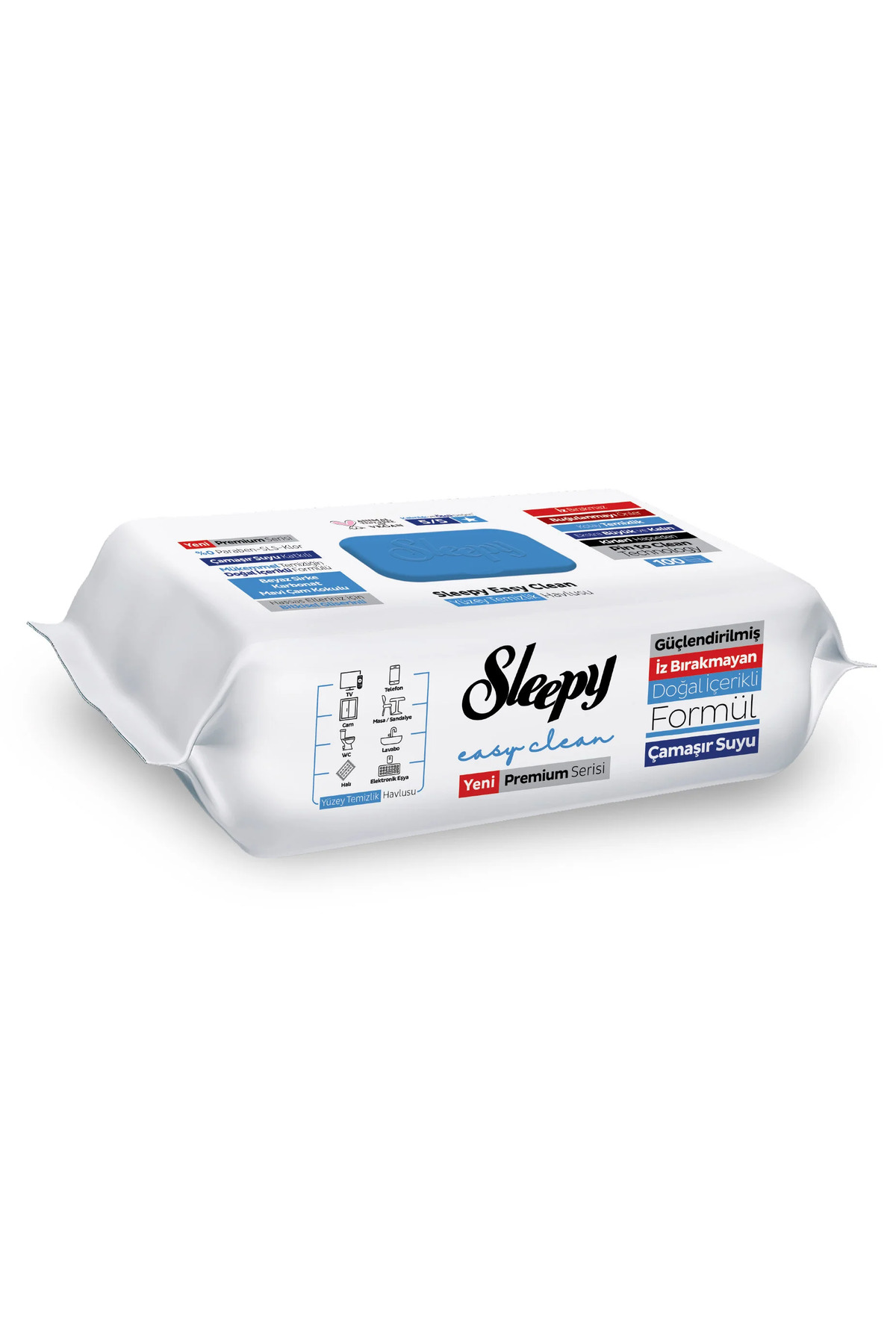 دستمال تمیزکننده سطح با افزودنی مایع سفیدکننده Easy Clean Premium - 100 برگ