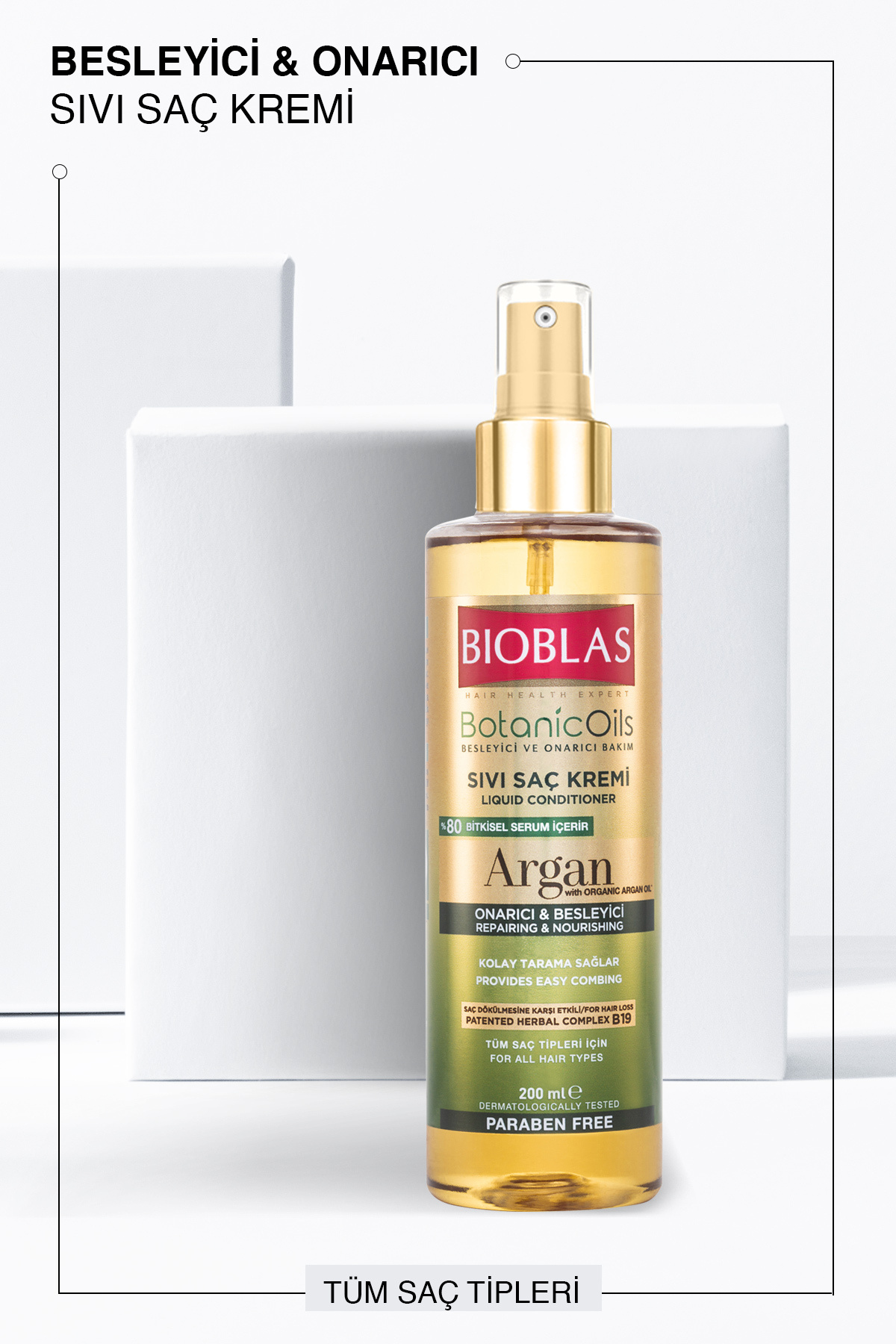 Botanic Oils Argan Yağlı Sıvı Saç Kremi 2 x 200 Ml Onarıcı Bakım Kremi — B10400 — تصویر 2 از 5