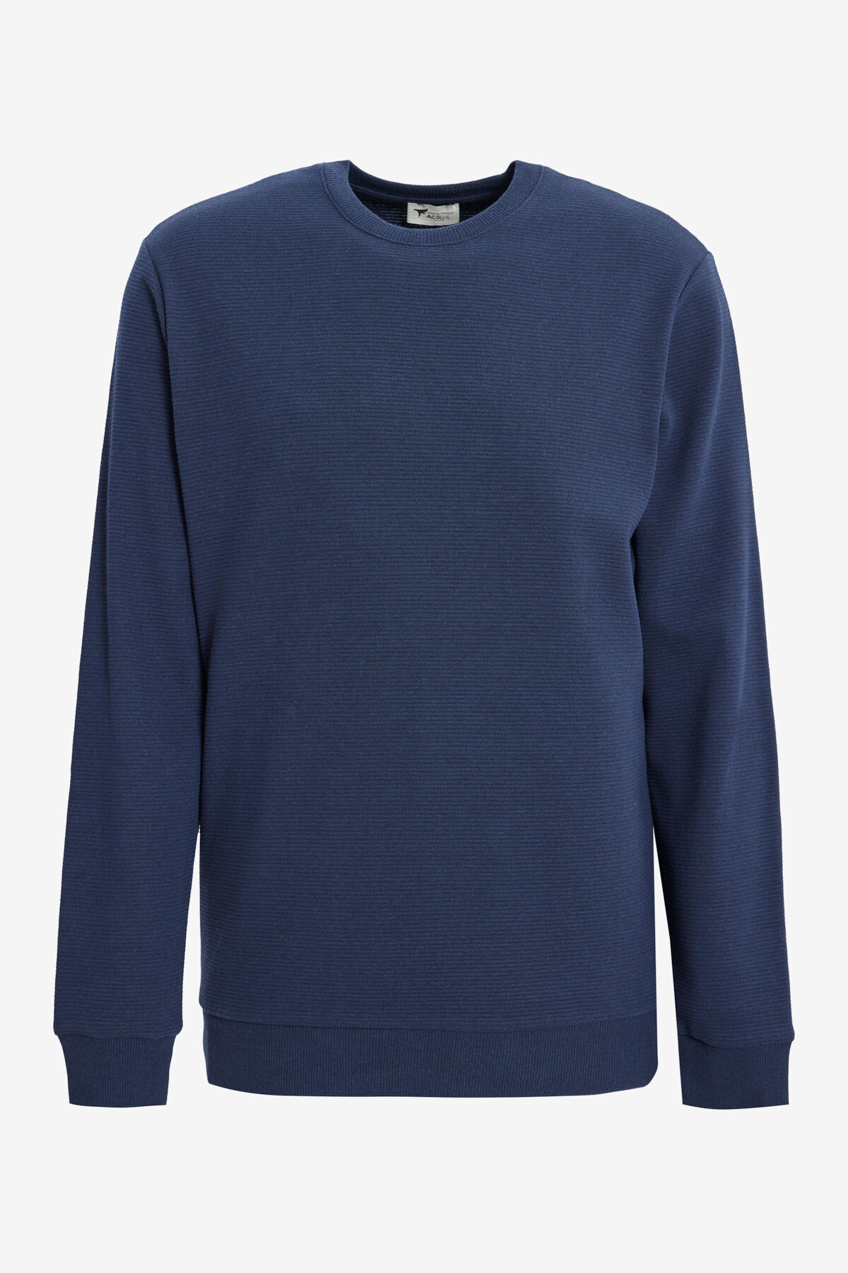 AC&Co / Altınyıldız Classics Erkek Lacivert 2 Iplik Sıcak Tutan Dokulu Standart Fit Normal Kesim Bisiklet Yaka Sweatshirt görsel 6