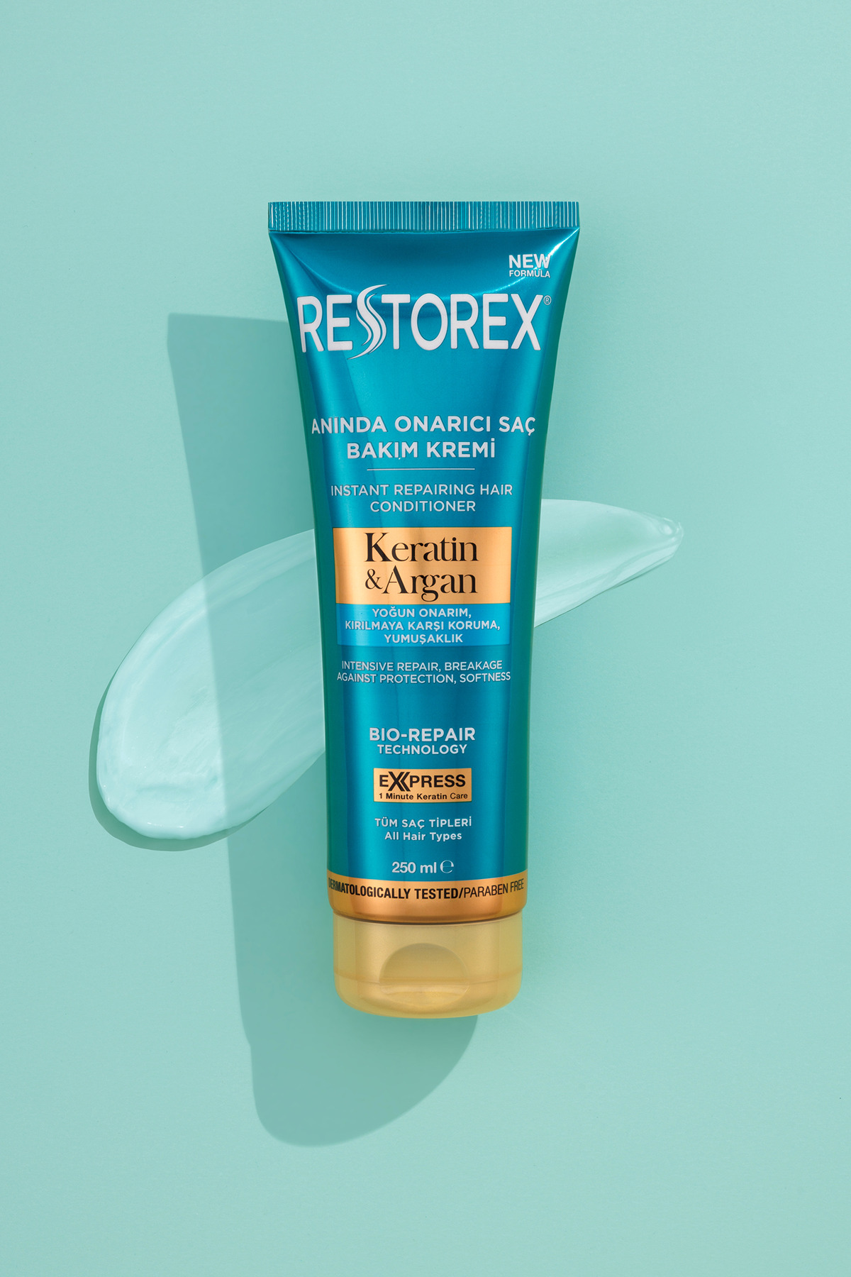 Keratin & Argan Onarıcı Saç Bakım Kremi 2 x 250 ml – Anında Onarım — B10404 — تصویر 2 از 5