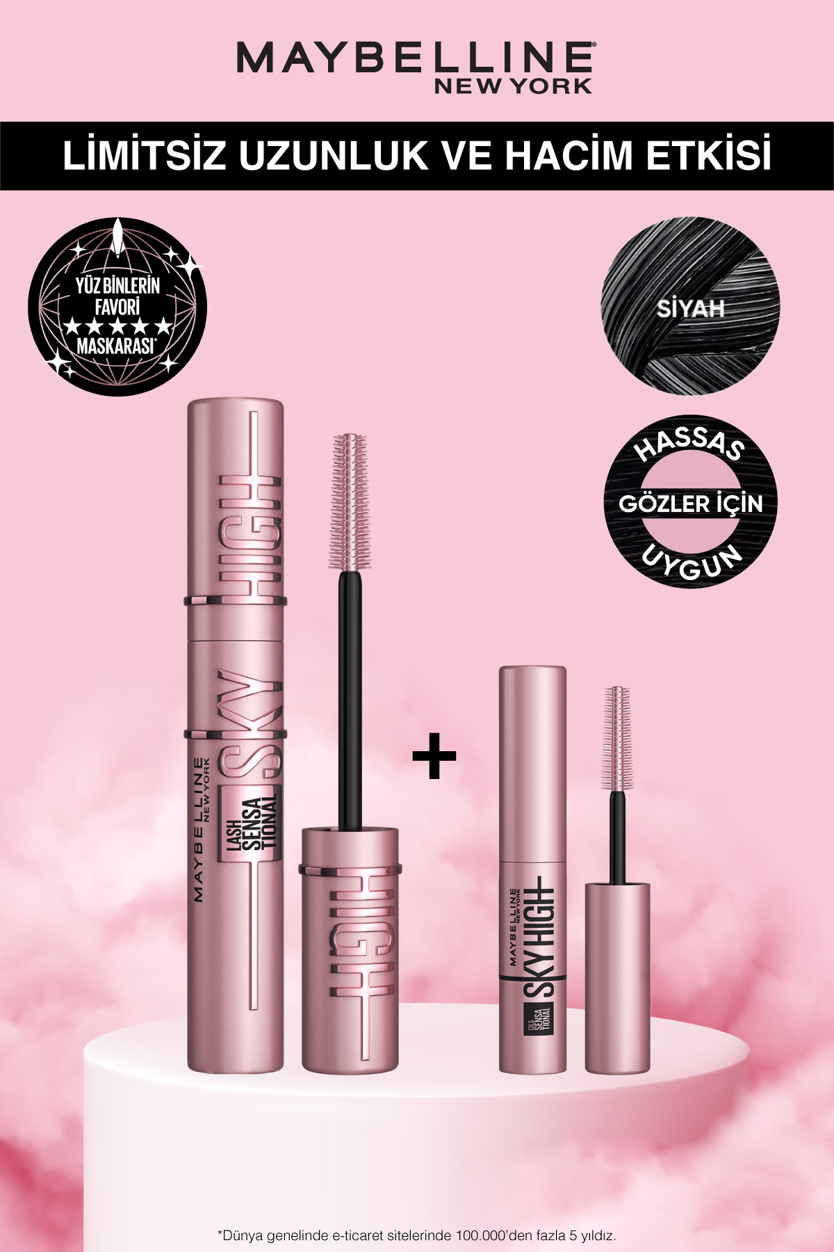 Maybelline New York Lash Sensational Sky High Maskara 7.2 ml & Mini Sky High Maskara 4.5 ml
