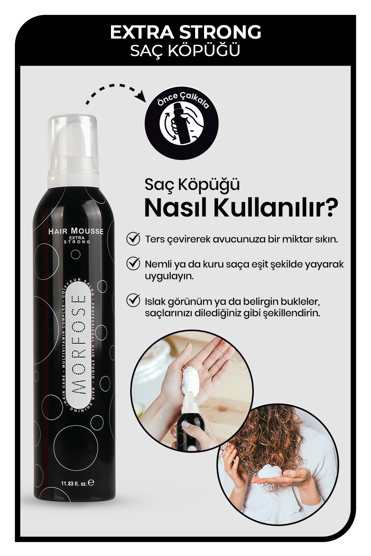 Extra Strong Saç Köpüğü 350 ml 3 Adet — GLNSR0788889999 — تصویر 4 از 5