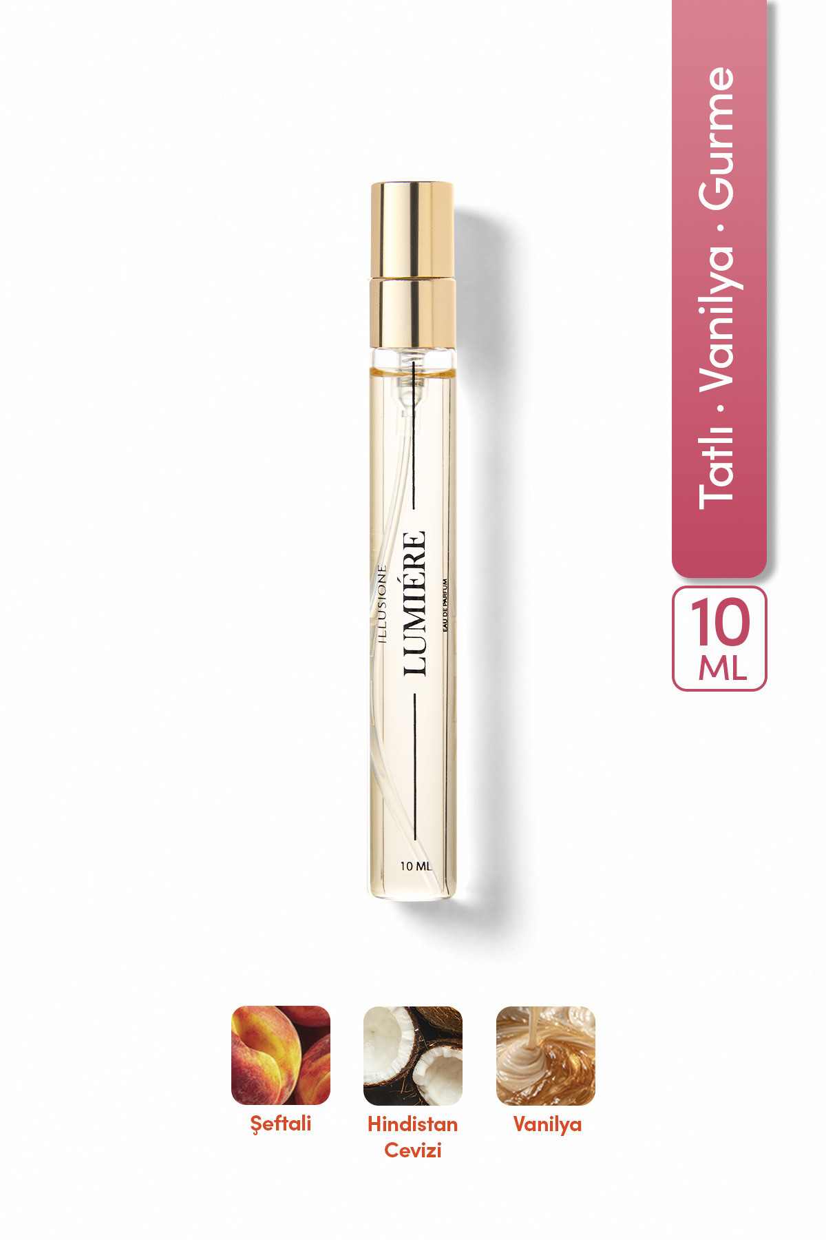 ILLUSIONE Lumiére Edp Kadın Seyahat Boy Parfüm 10ml | Şekerli-vanilya-gurme | Narenciye, Müge, Orkide, Misk — IPT006