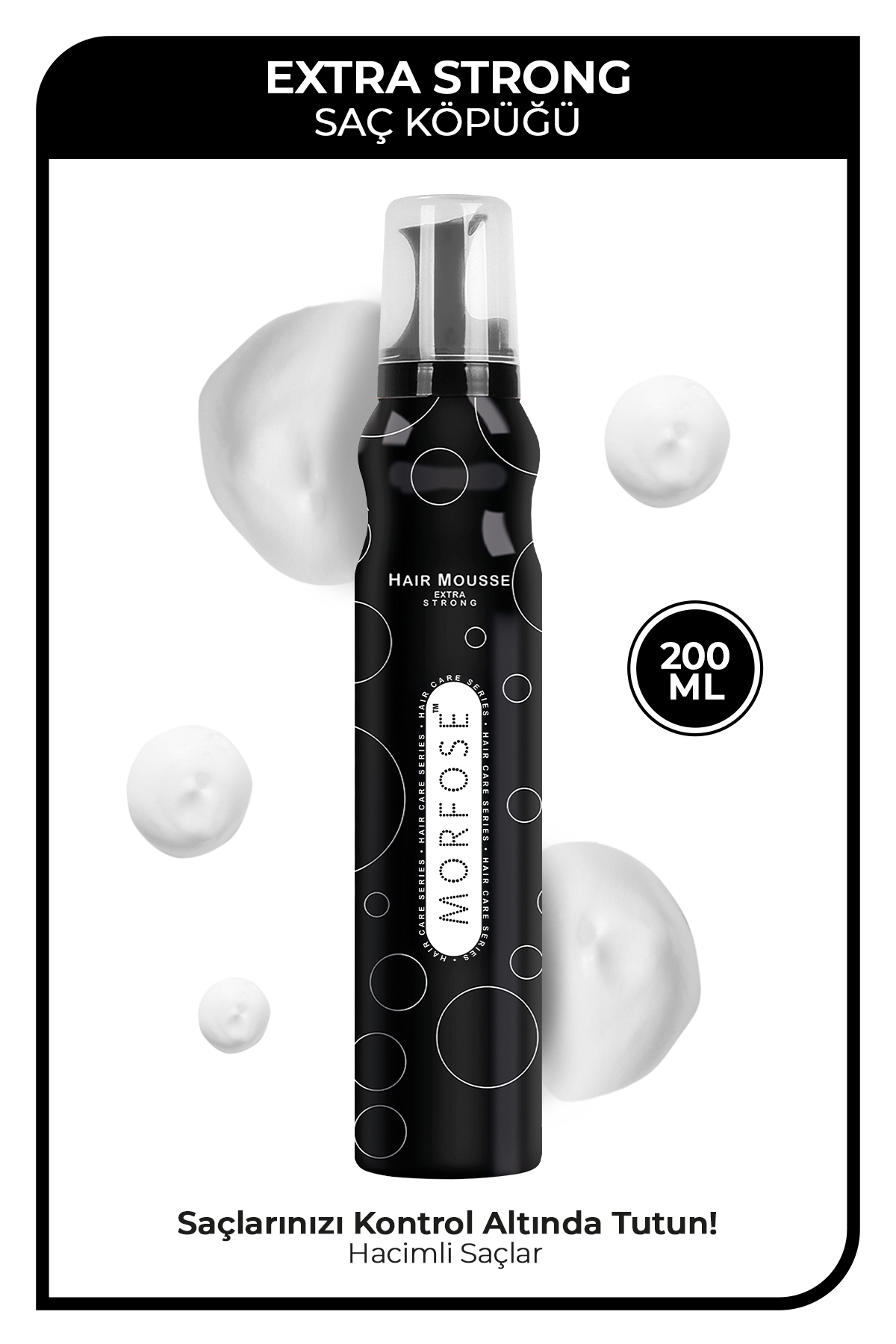 Extra Strong Saç Köpüğü 200 ml — Morfose Saç Köpügü Siyah 200 ml — تصویر 1 از 5