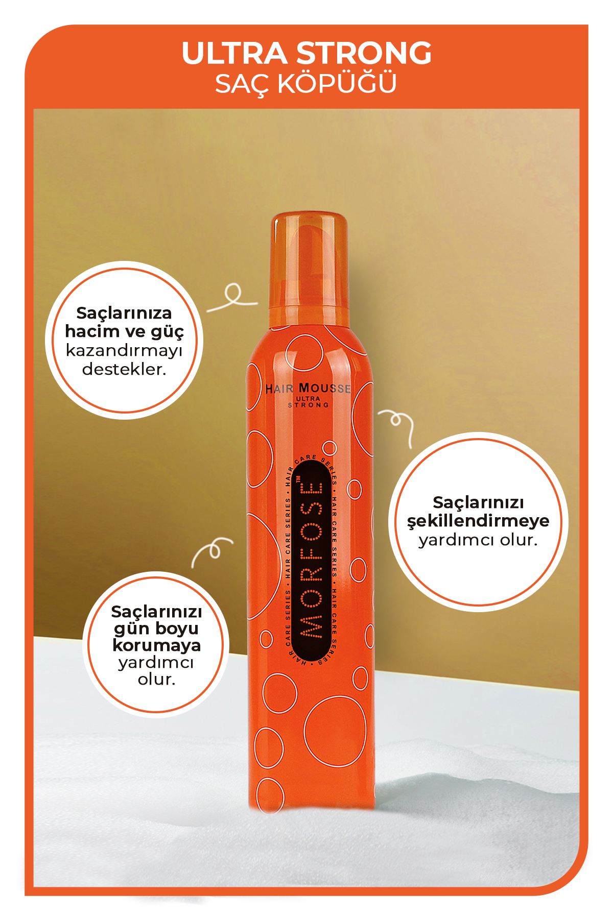 Saç Köpüğü Ultra Strong Turuncu — 8698655380114 — تصویر 3 از 5