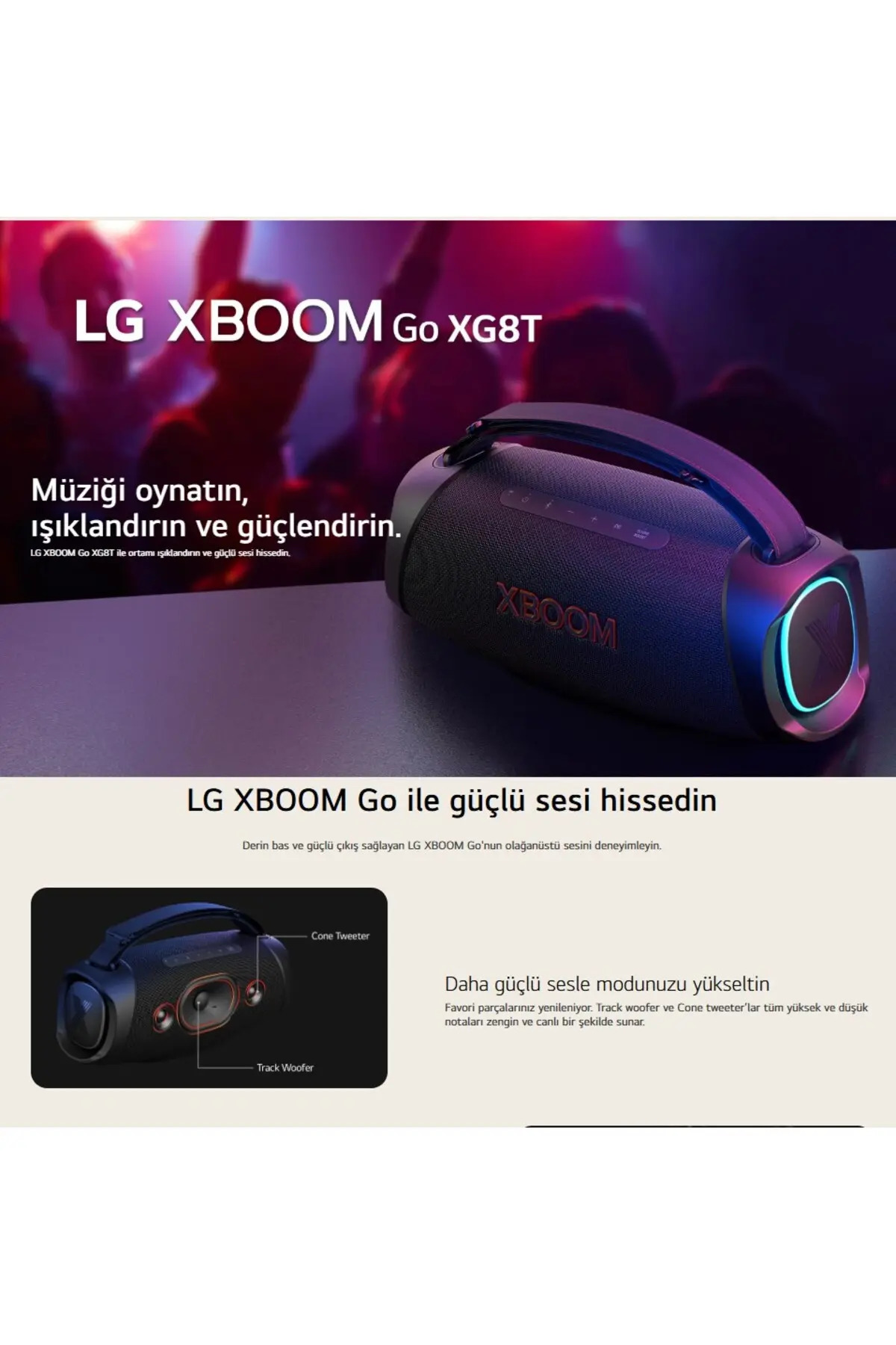XG8T8 inç woofer ve 3'' tweeter Yüksek Ses için 60W Sound Boost IP67 Askeri standart 15 Pil 4