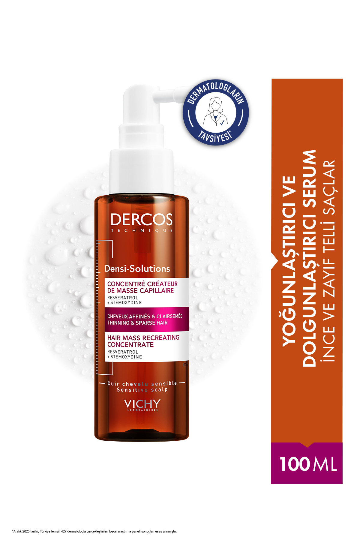 Vichy Dercos Densi-Solutions İnce Telli Saçlar İçin Yoğunlaştırıcı ve Dolgunlaştırıcı Saç Serumu 100 ml — 3337875574372
