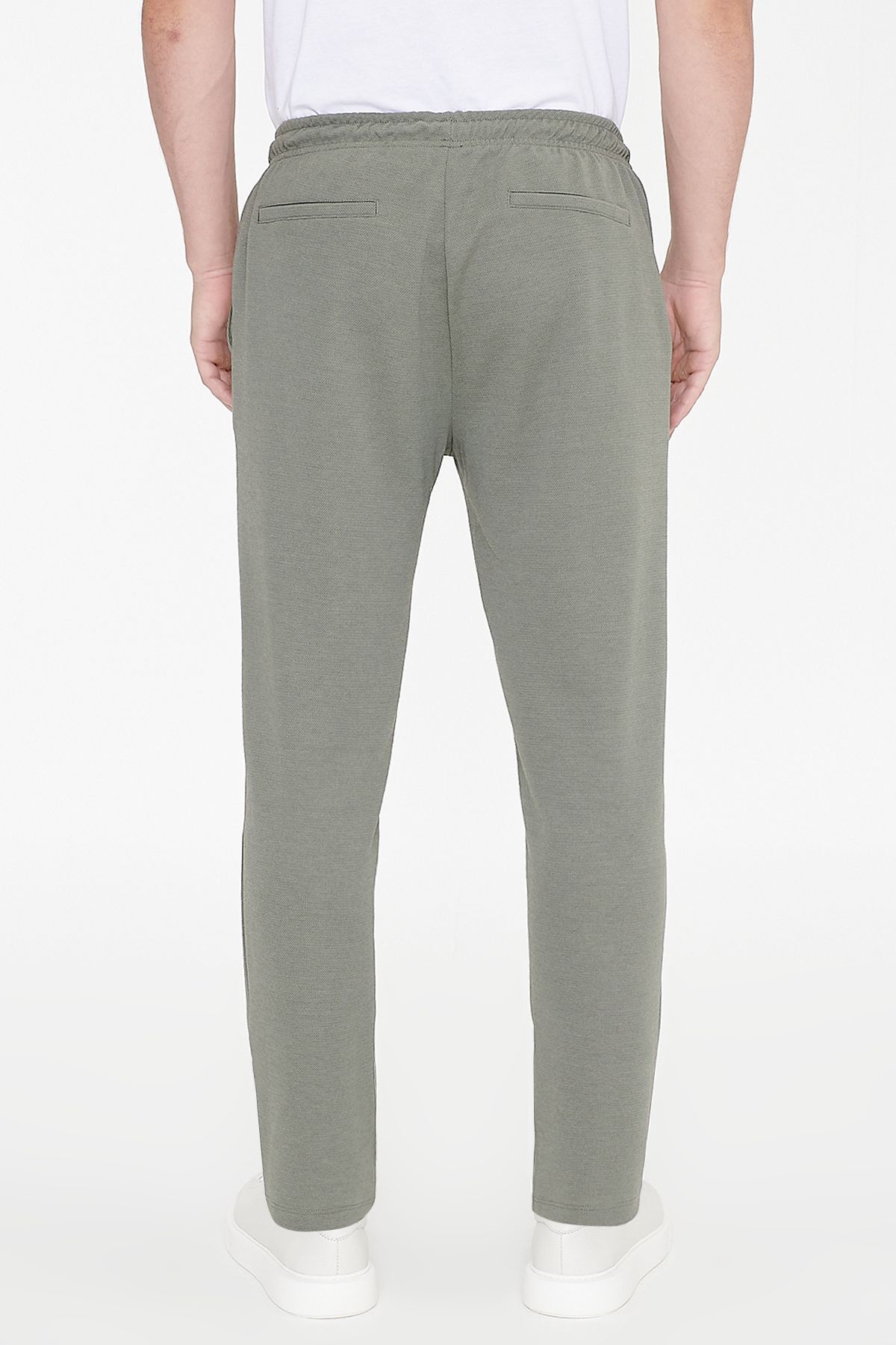 AC&Co / Altınyıldız Classics Erkek Haki Pamuklu Esnek Beli Lastikli Diagonal Desenli Jogger Pantolon Standart Fit Normal Kesim görsel 6