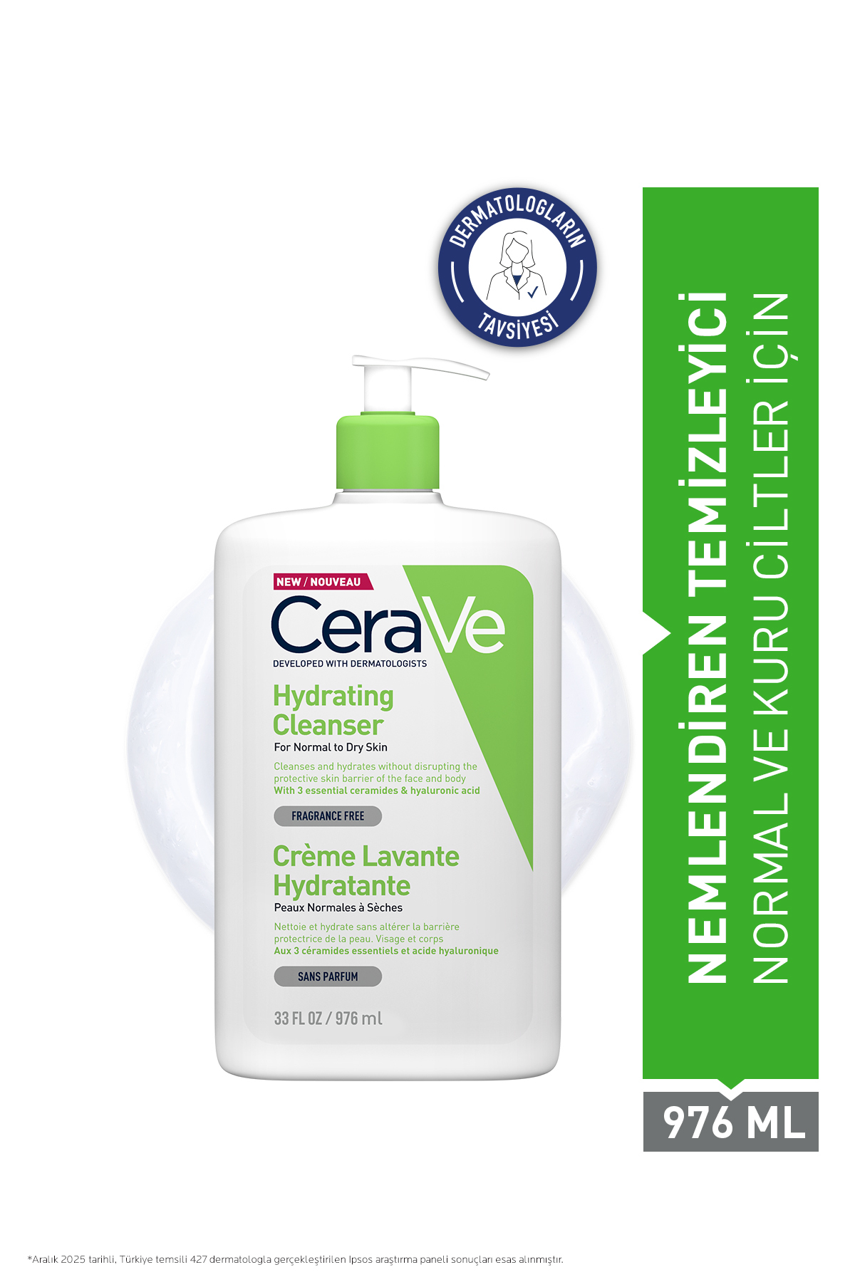 Normal ve Kuruya Dönük Ciltler İçin Seramid ve Hyalüronik Asit İçeren Nemlendiren Temizleyici 976 ml — 8690595228822 — تصویر 1 از 6