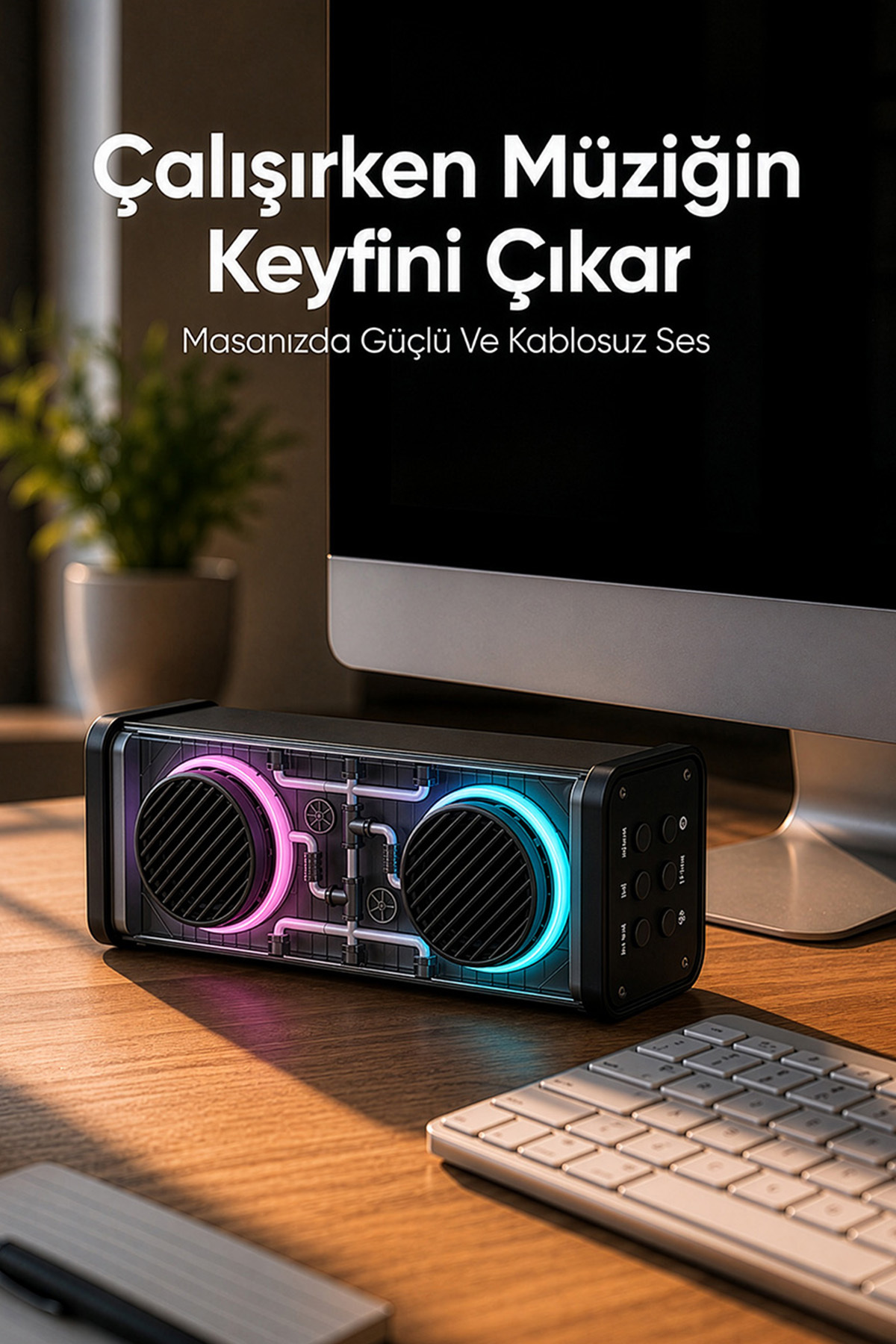 MD-56BT Siyah AUX + USB + Bluetooth Destekli 10W 1500mAh Taşınabilir Speaker 6